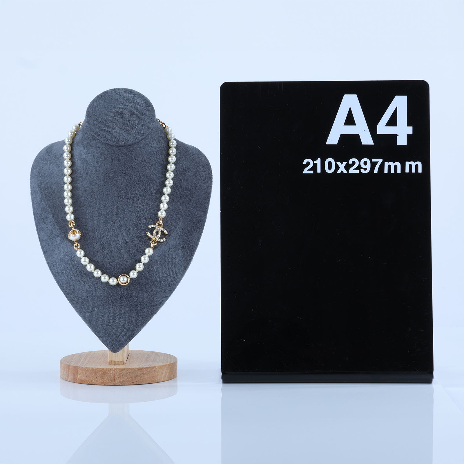 香奈兒 CHANEL CC 項鍊 ABC088 B14702B23K/ABC088B14702NS709 金珍珠水鑽雙C項鍊 購買證明