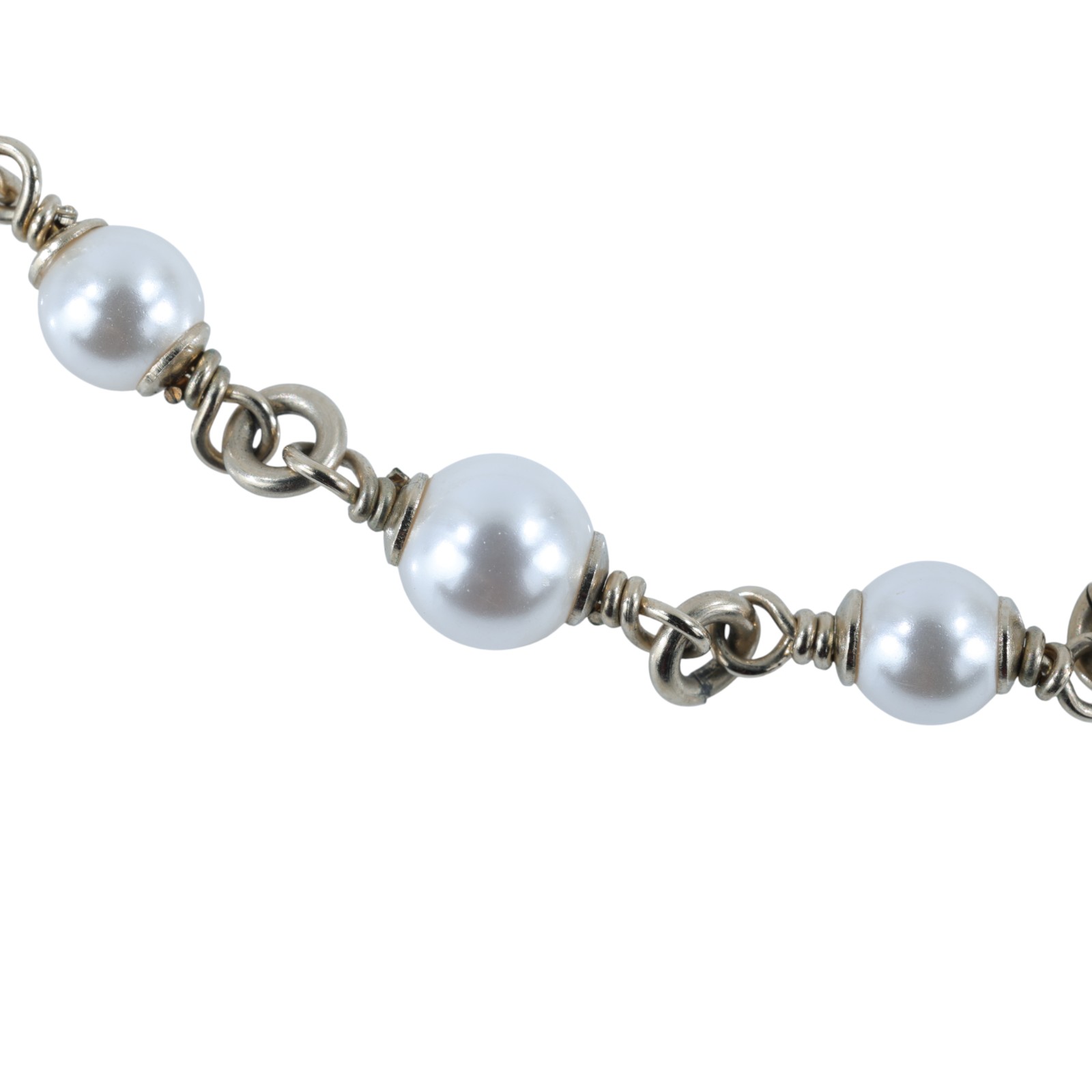 香奈兒 CHANEL CC 珍珠 長項鍊 C23 K 淡金雙C花珍珠項鍊 原廠盒子