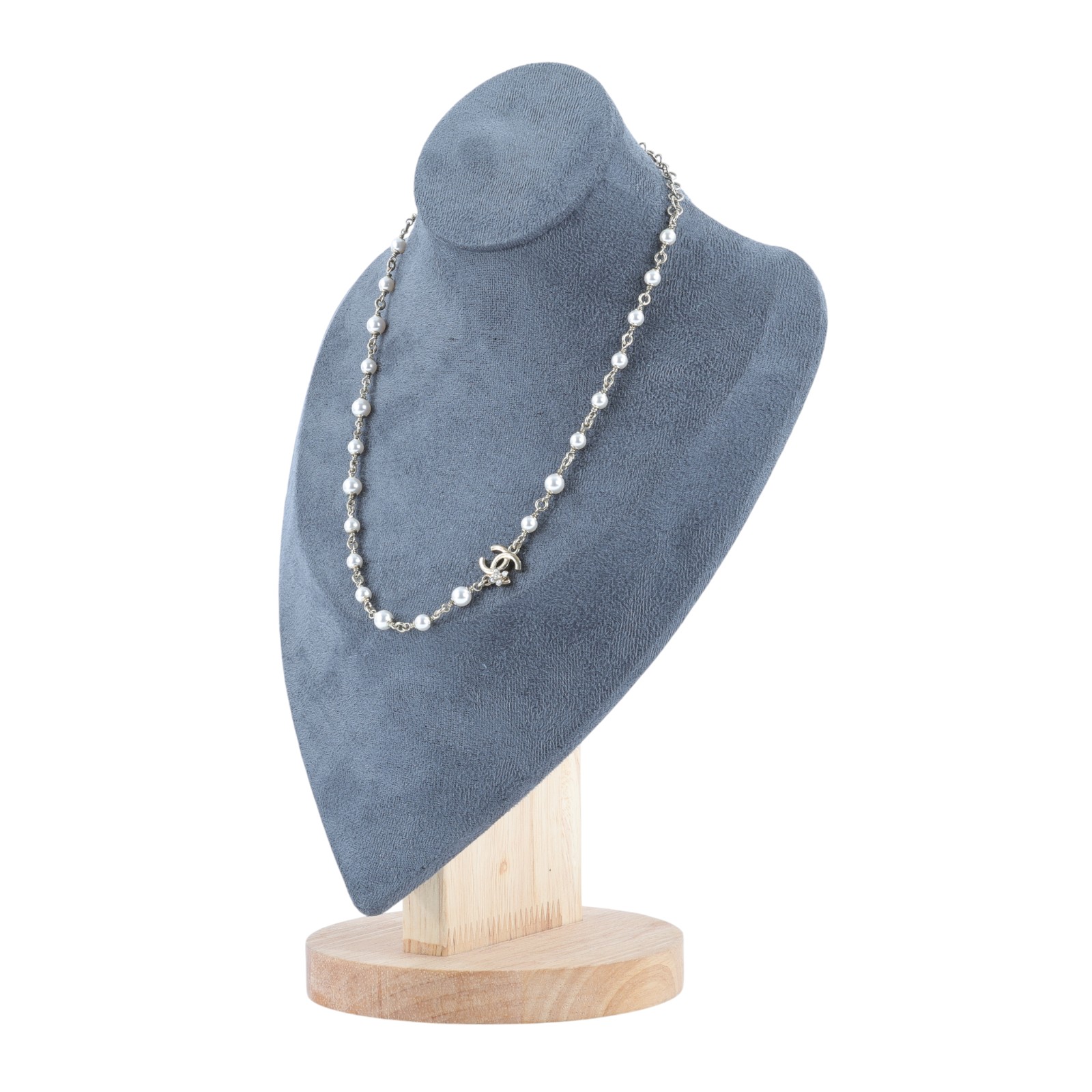 香奈兒 CHANEL CC 珍珠 長項鍊 C23 K 淡金雙C花珍珠項鍊 原廠盒子