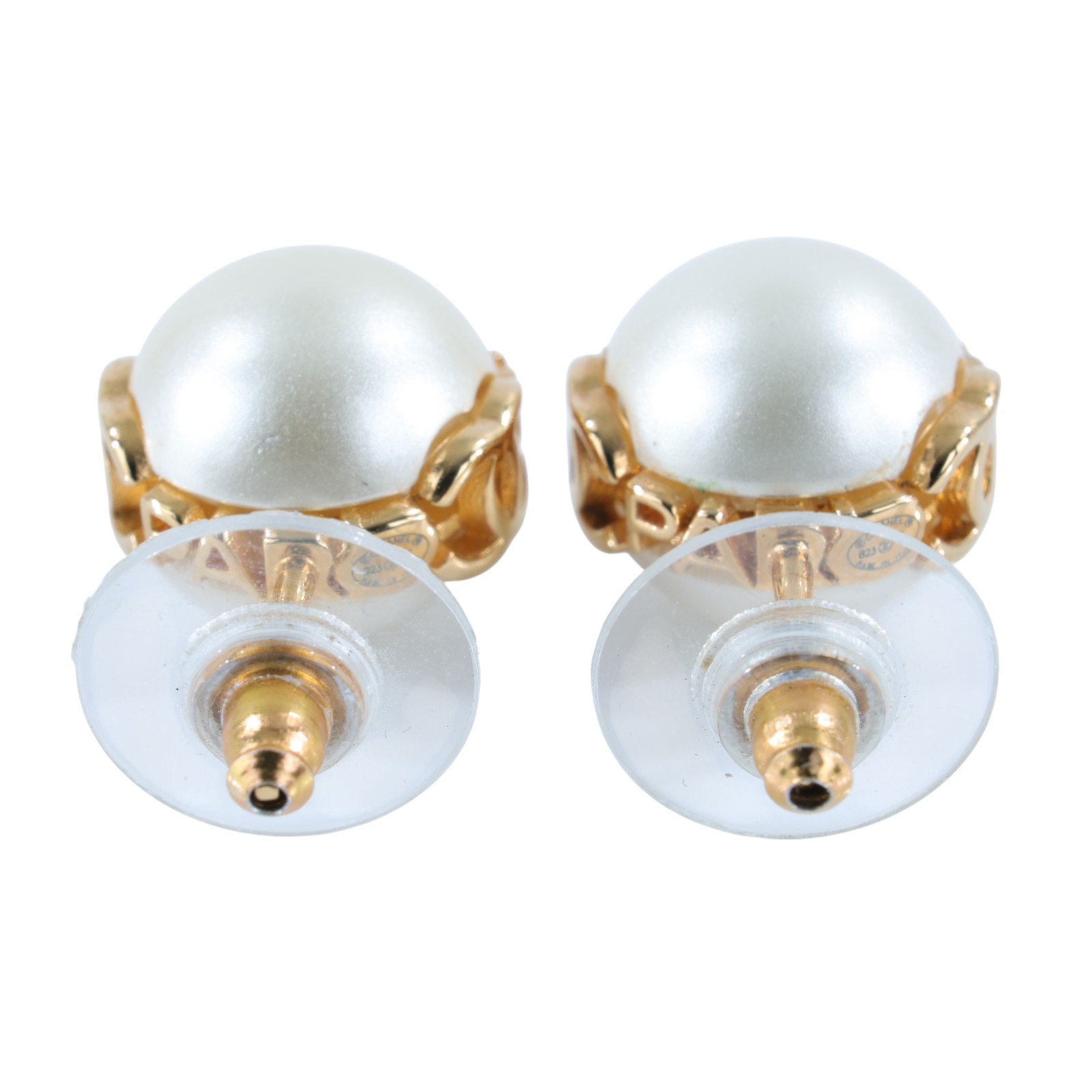 香奈兒 CHANEL CC 珍珠 耳環 B23 K 金雙C大珍珠耳環 原廠盒子