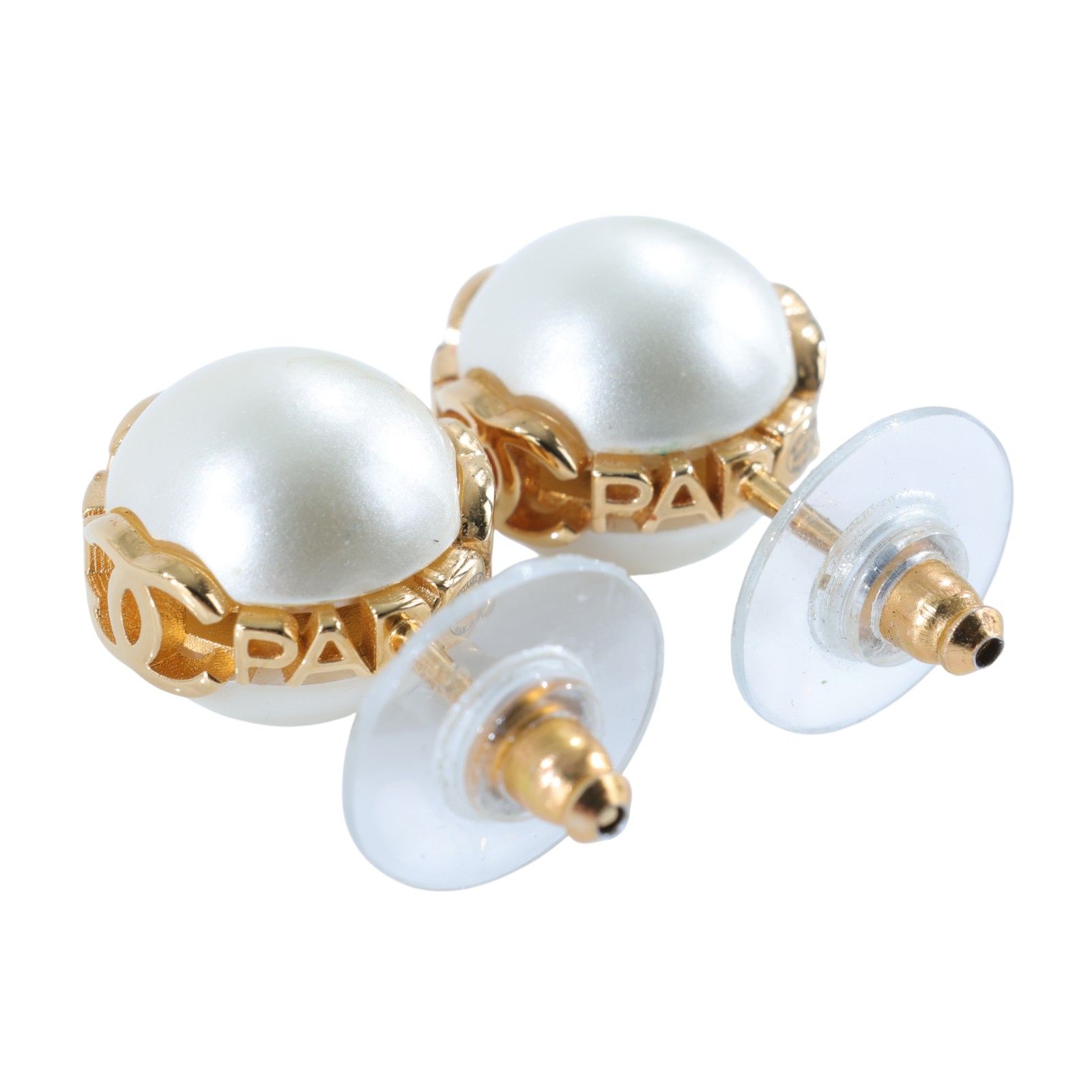 香奈兒 CHANEL CC 珍珠 耳環 B23 K 金雙C大珍珠耳環 原廠盒子