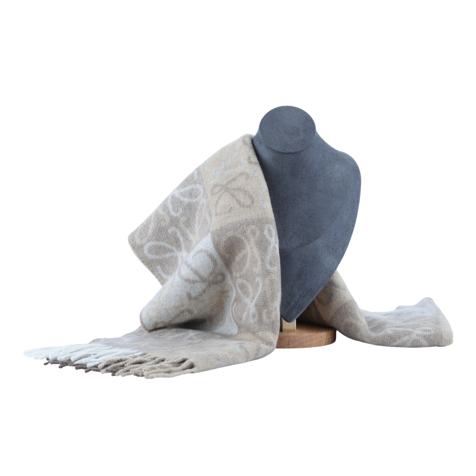 羅意威 LOEWE 圍巾 喀什米爾羊毛 F810487X17 奶茶色ANAGRAM圍巾 無附屬品