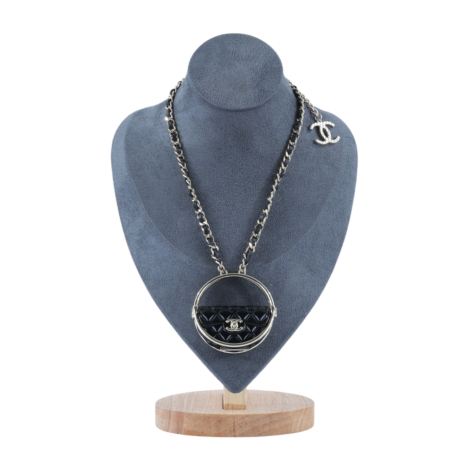 香奈兒 CHANEL 項鍊 飾品 AB9845AB9845/B23C 黑金圓環包包長項鍊 防塵袋