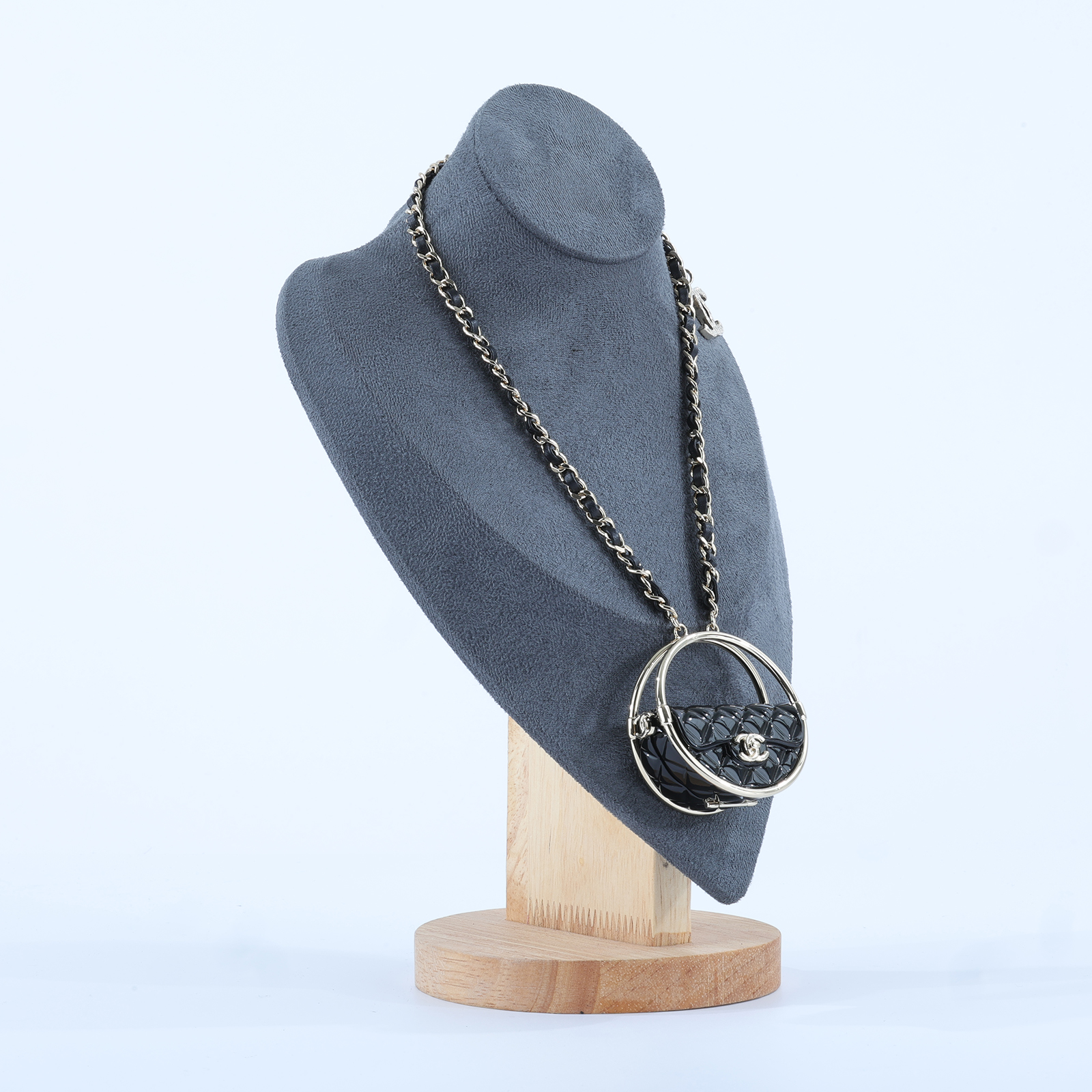 香奈兒 CHANEL 項鍊 飾品 AB9845AB9845/B23C 黑金圓環包包長項鍊 防塵袋