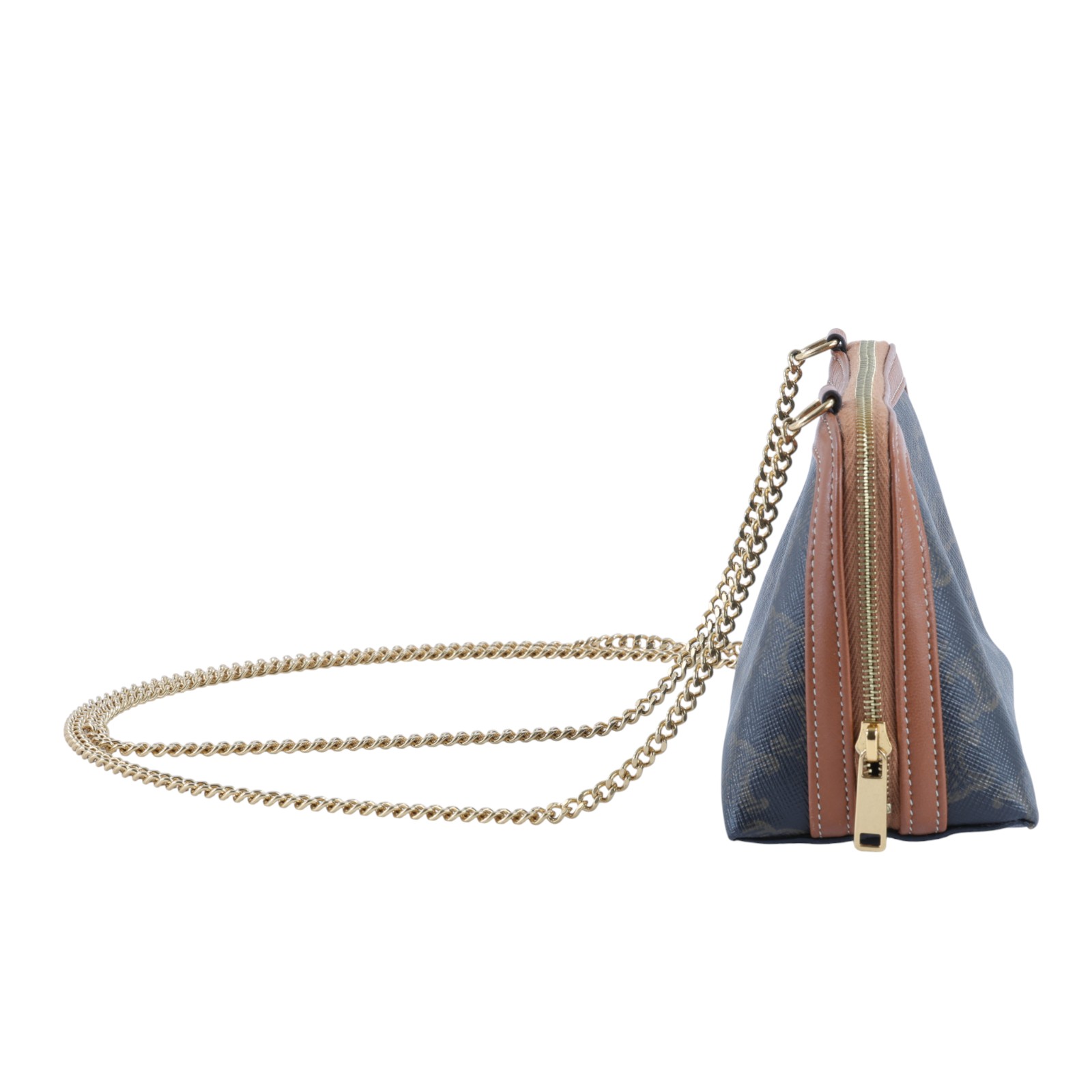 思琳 CELINE 標誌印花飾鍊 手提包 10E382CBX 原花TRIOMPHE黃褐色貝殼包 防塵袋