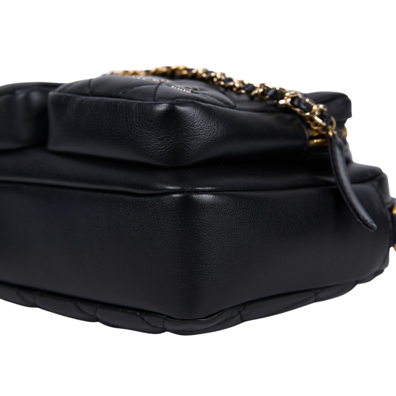 香奈兒 CHANEL 雙口袋 相機包 拉鍊 斜背包 AS2923 晶片款 黑羊炸藥包 原廠盒子/防塵袋