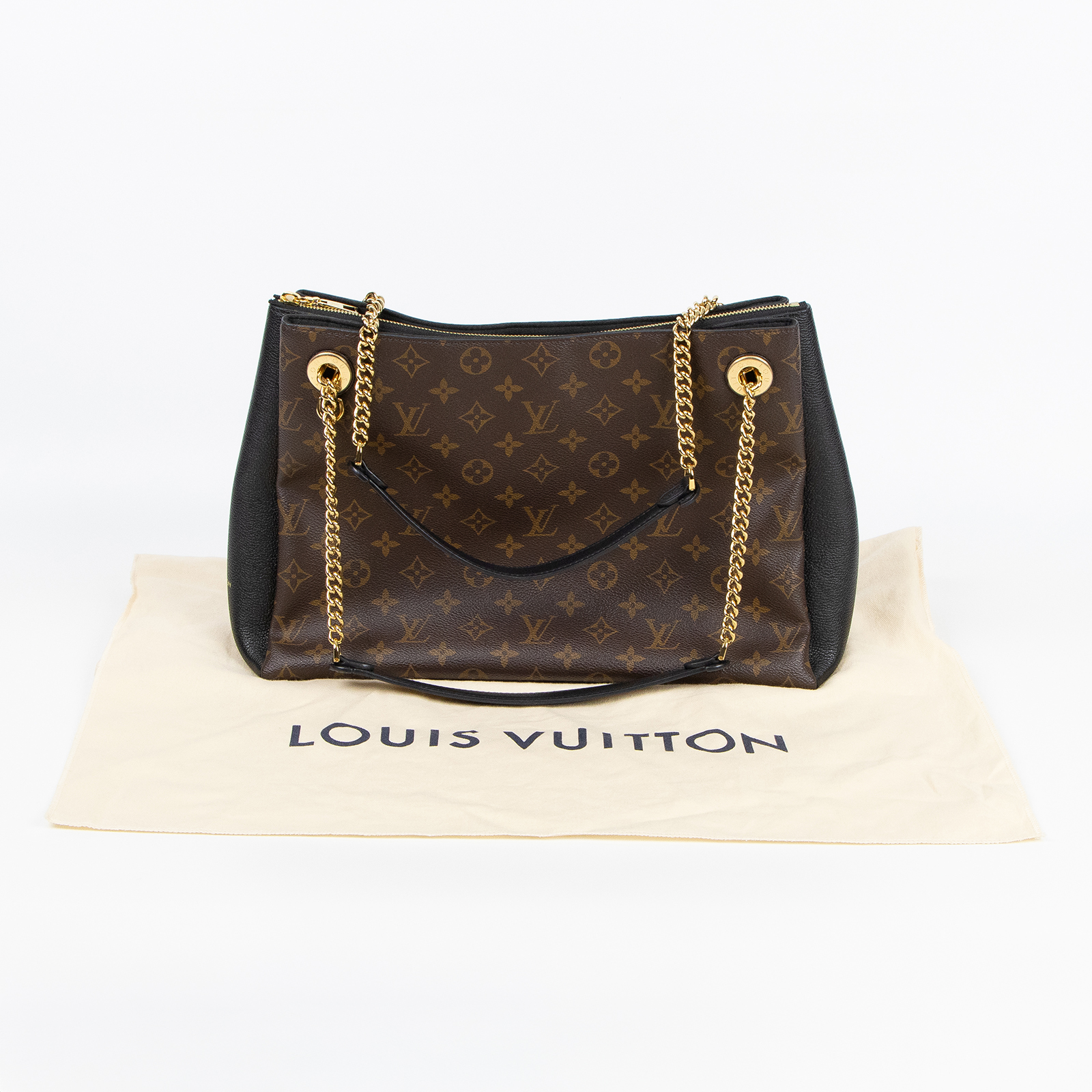 路易威登 LOUIS VUITTON SURENE MM 肩背包 老花 M43772 棕原花SURENE托特包 防塵袋