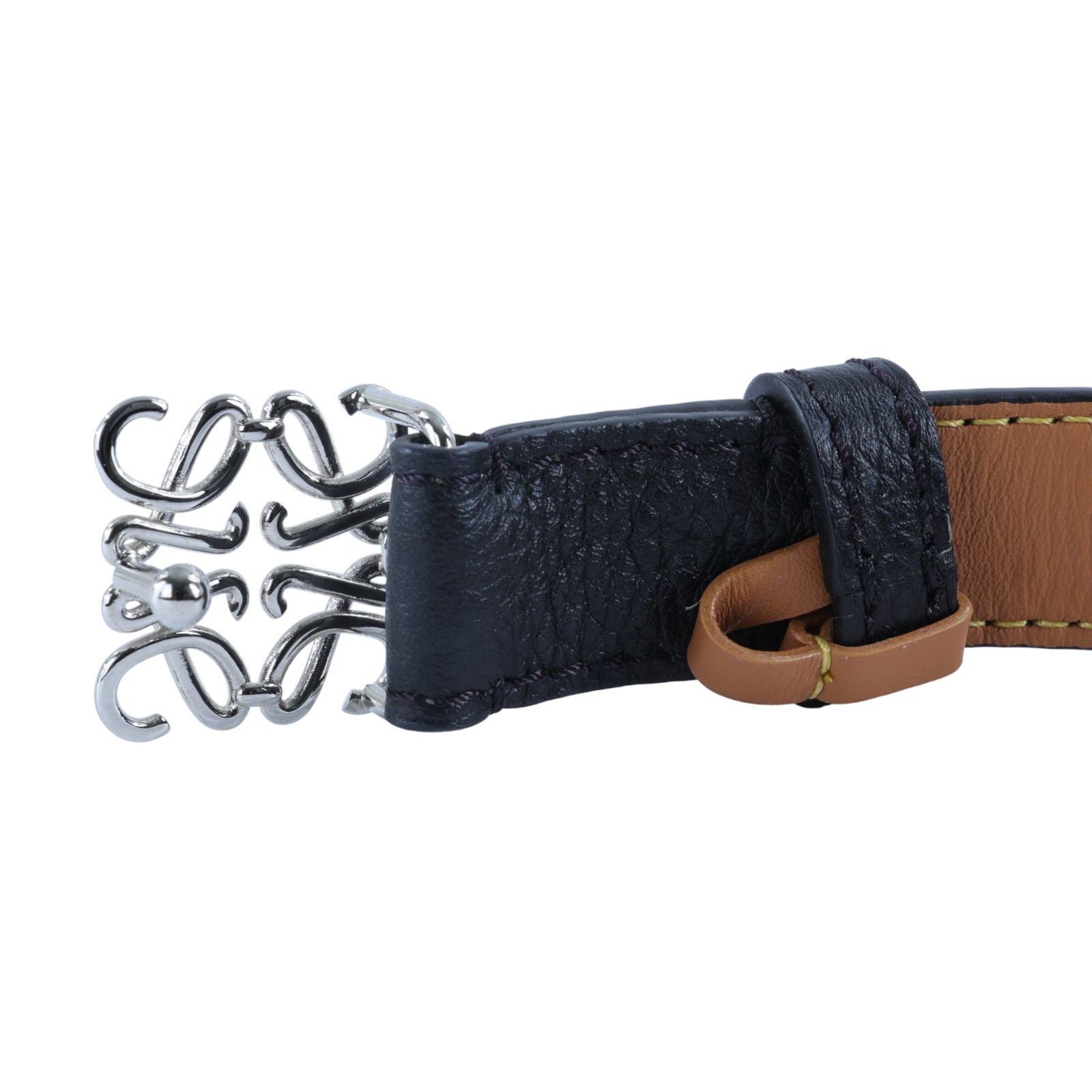 羅意威 LOEWE Anagram 腰帶 E619Z15X03_90 銀LOGO黑細皮帶 無附屬品