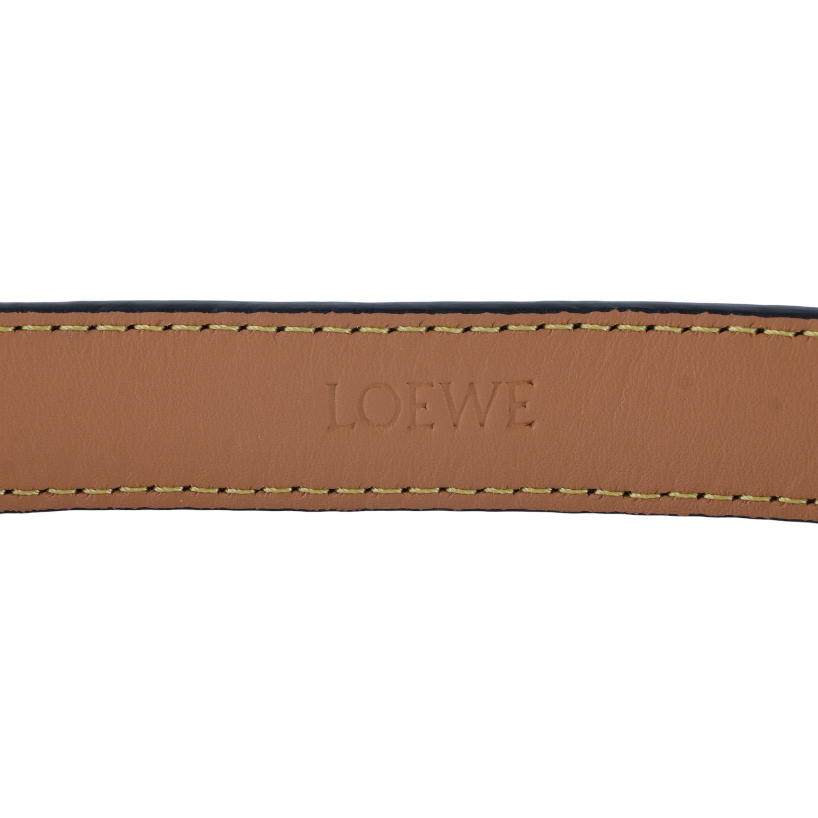 羅意威 LOEWE Anagram 腰帶 E619Z15X03_90 銀LOGO黑細皮帶 無附屬品