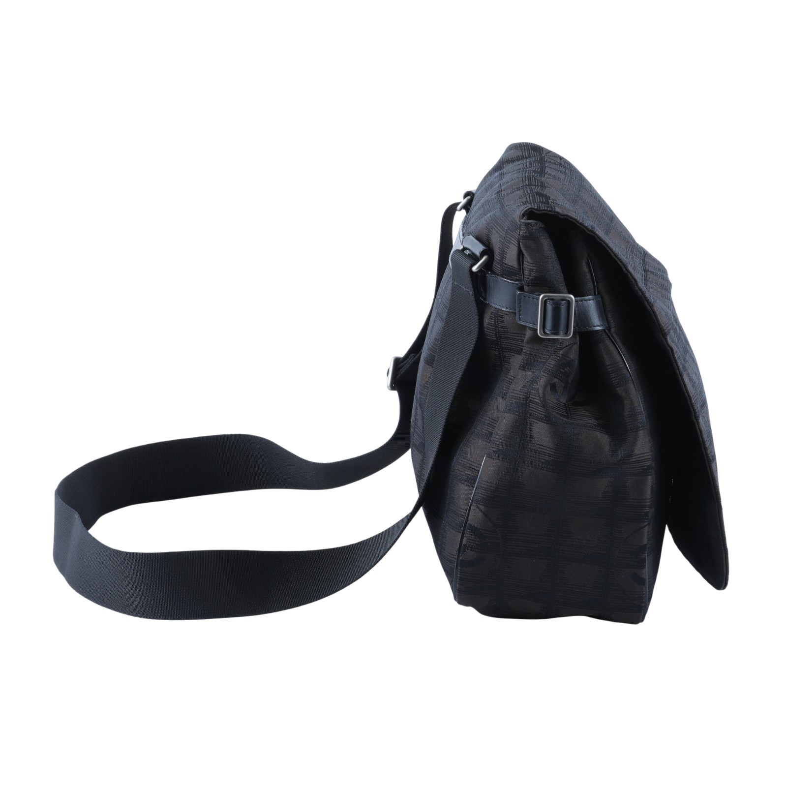 香奈兒 CHANEL New Travel Line 郵差包 A29348 11開 黑棕TRAVEL LINE 郵差包 無附屬品