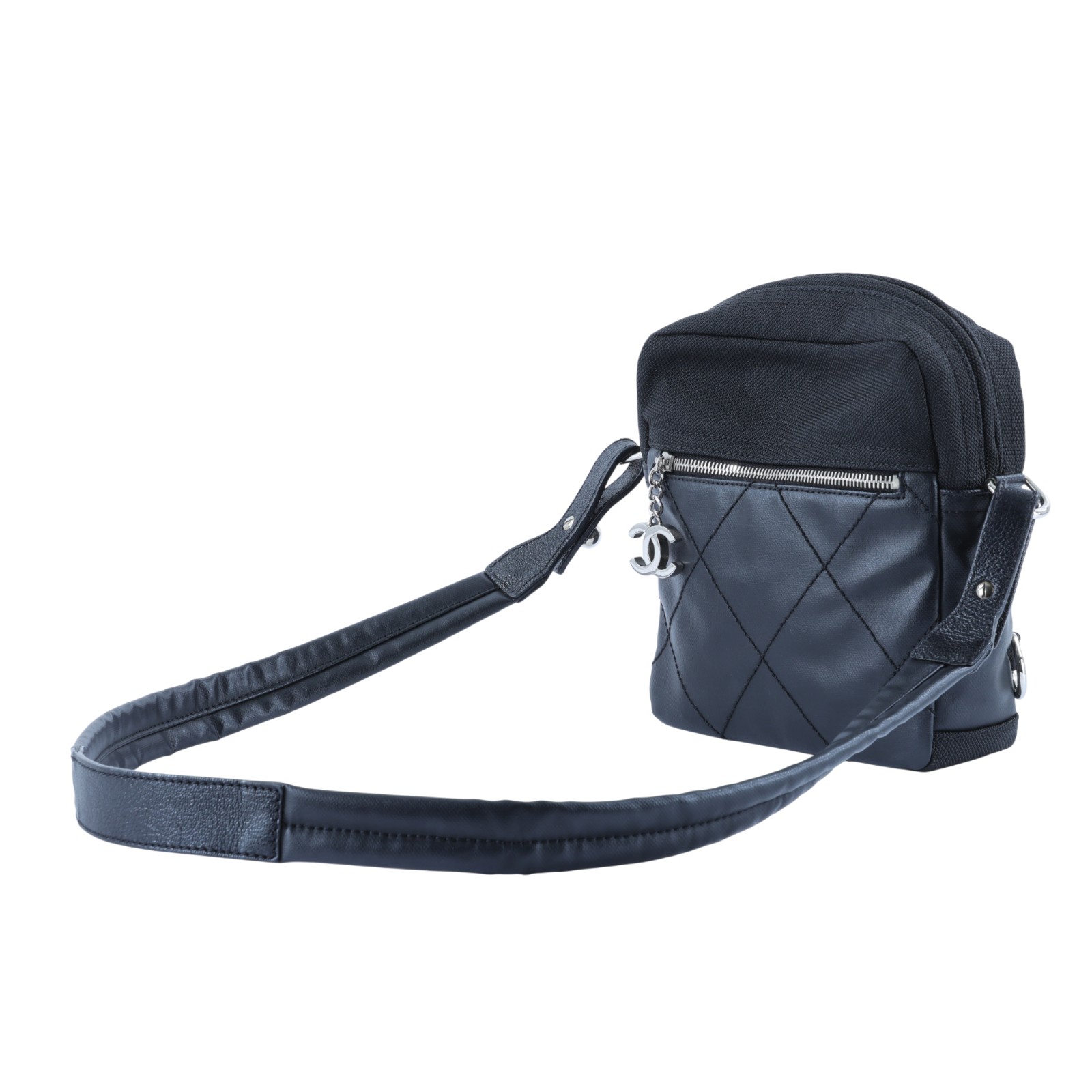 香奈兒 CHANEL 肩背包 A38843 12開 biarritz 黑斜背包 無附屬品