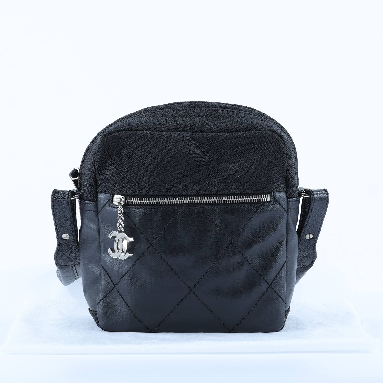 香奈兒 CHANEL 肩背包 A38843 12開 biarritz 黑斜背包 無附屬品