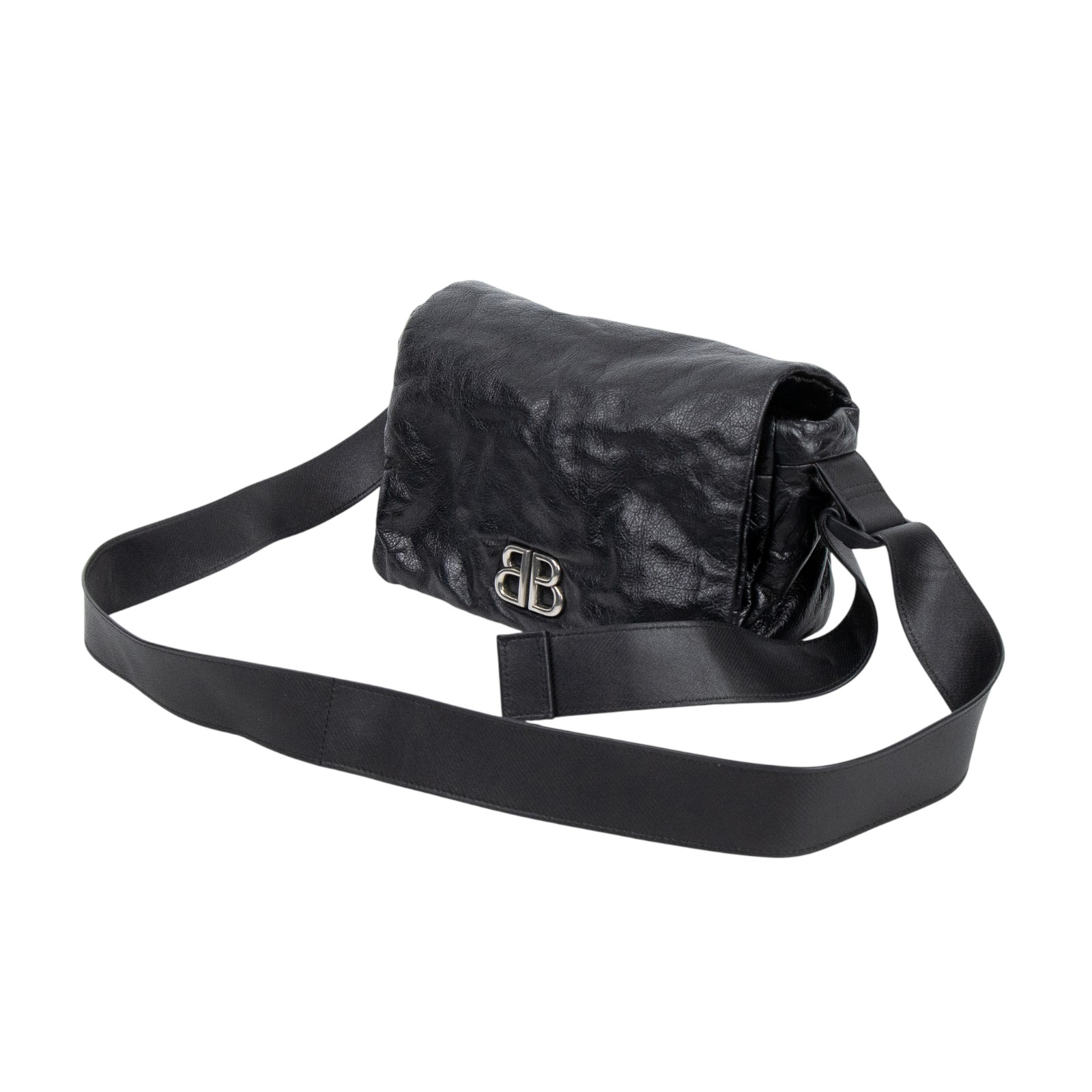 巴黎世家 BALENCIAGA Monaco 斜背包 8066302ABCI 黑 Monaco翻蓋包 無附屬品