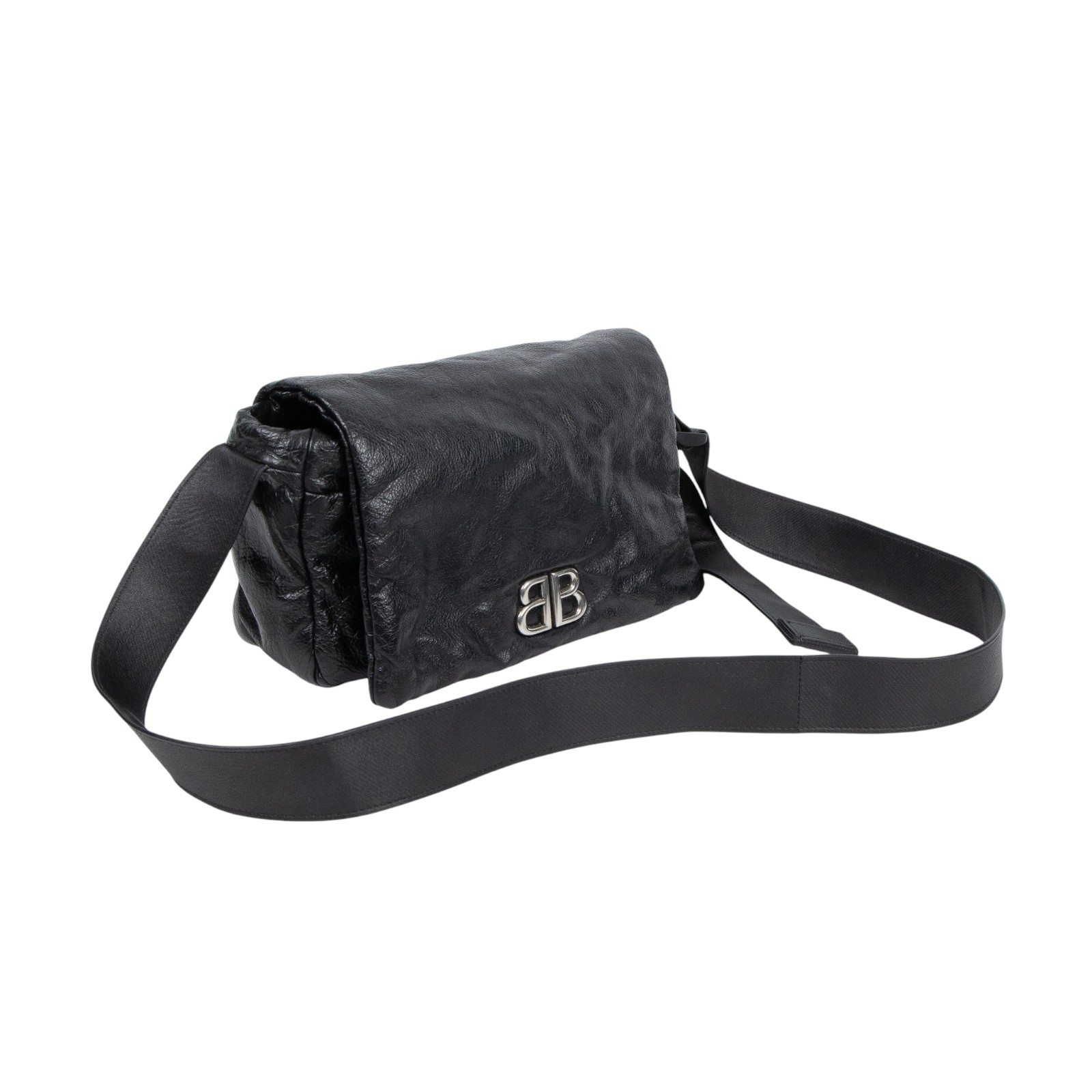 巴黎世家 BALENCIAGA Monaco 斜背包 8066302ABCI 黑 Monaco翻蓋包 無附屬品