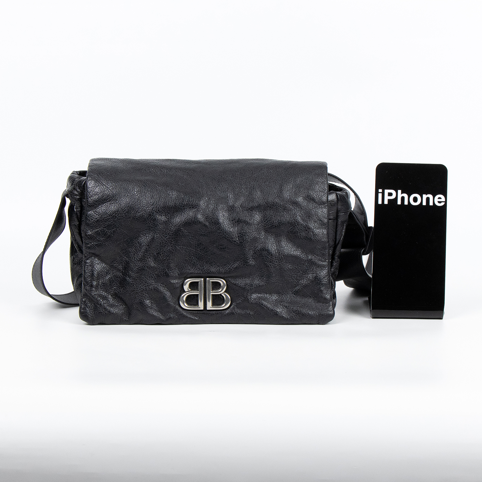 巴黎世家 BALENCIAGA Monaco 斜背包 8066302ABCI 黑 Monaco翻蓋包 無附屬品