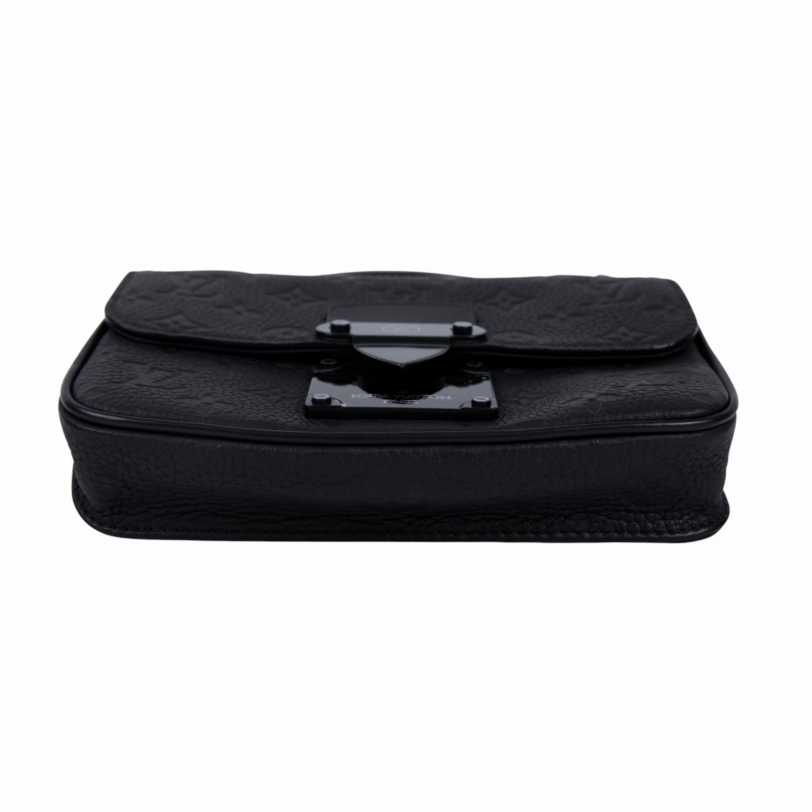 路易威登 LOUIS VUITTON S Lock 單肩包 Taurillon 牛皮 M58487 晶片款 黑原花壓紋S LOCK斜背包 原廠盒子