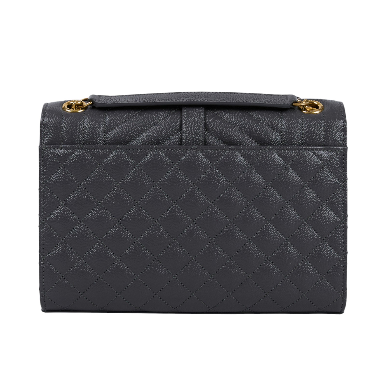 聖羅蘭 YSL SAINT LAURENT Envelope 粒面絎縫皮革 中型 信封袋 金色五金 600185BOW91  防塵袋