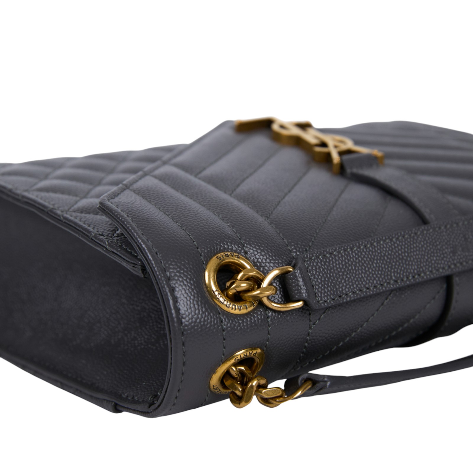 聖羅蘭 YSL SAINT LAURENT Envelope 粒面絎縫皮革 中型 信封袋 金色五金 600185BOW91  防塵袋