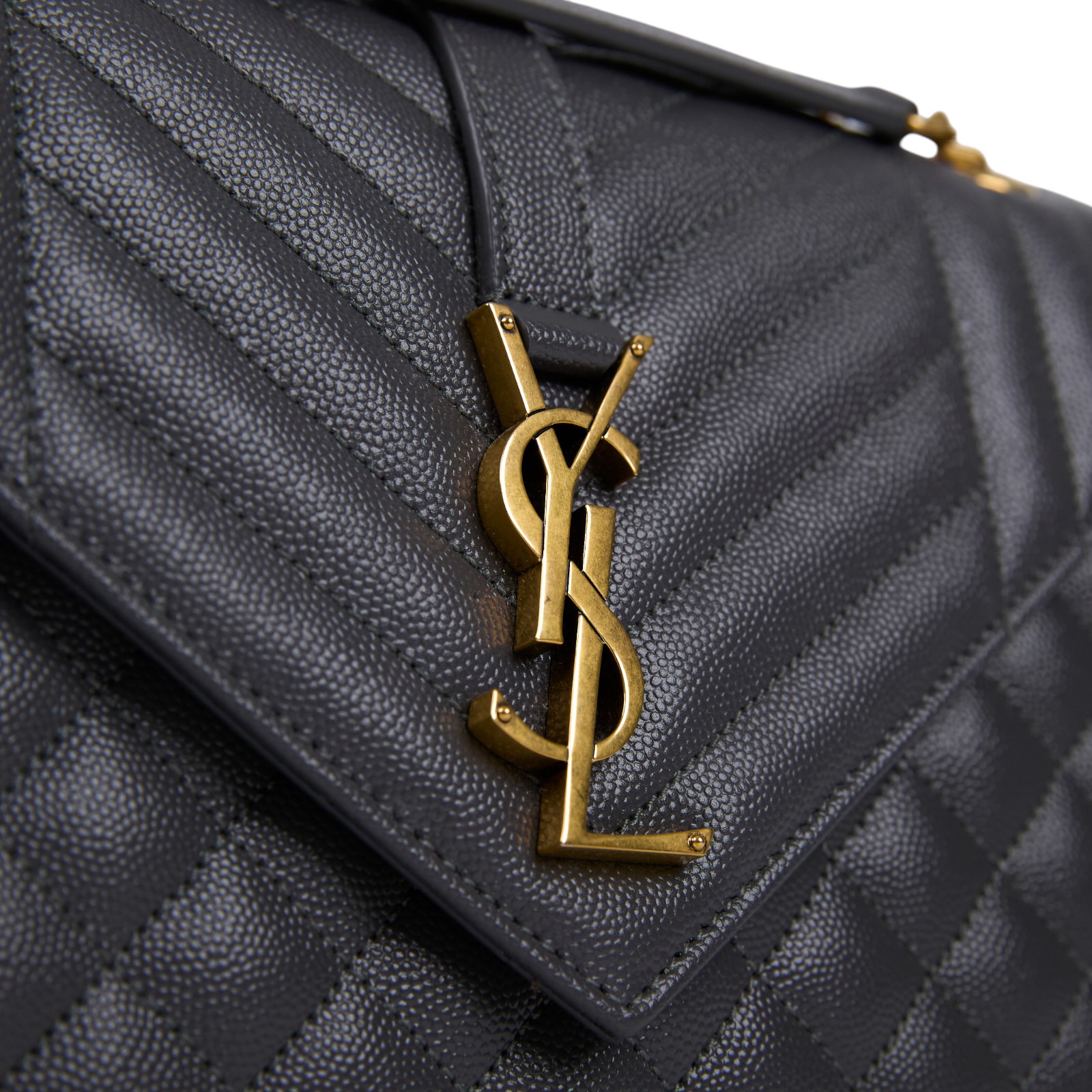 聖羅蘭 YSL SAINT LAURENT Envelope 粒面絎縫皮革 中型 信封袋 金色五金 600185BOW91  防塵袋