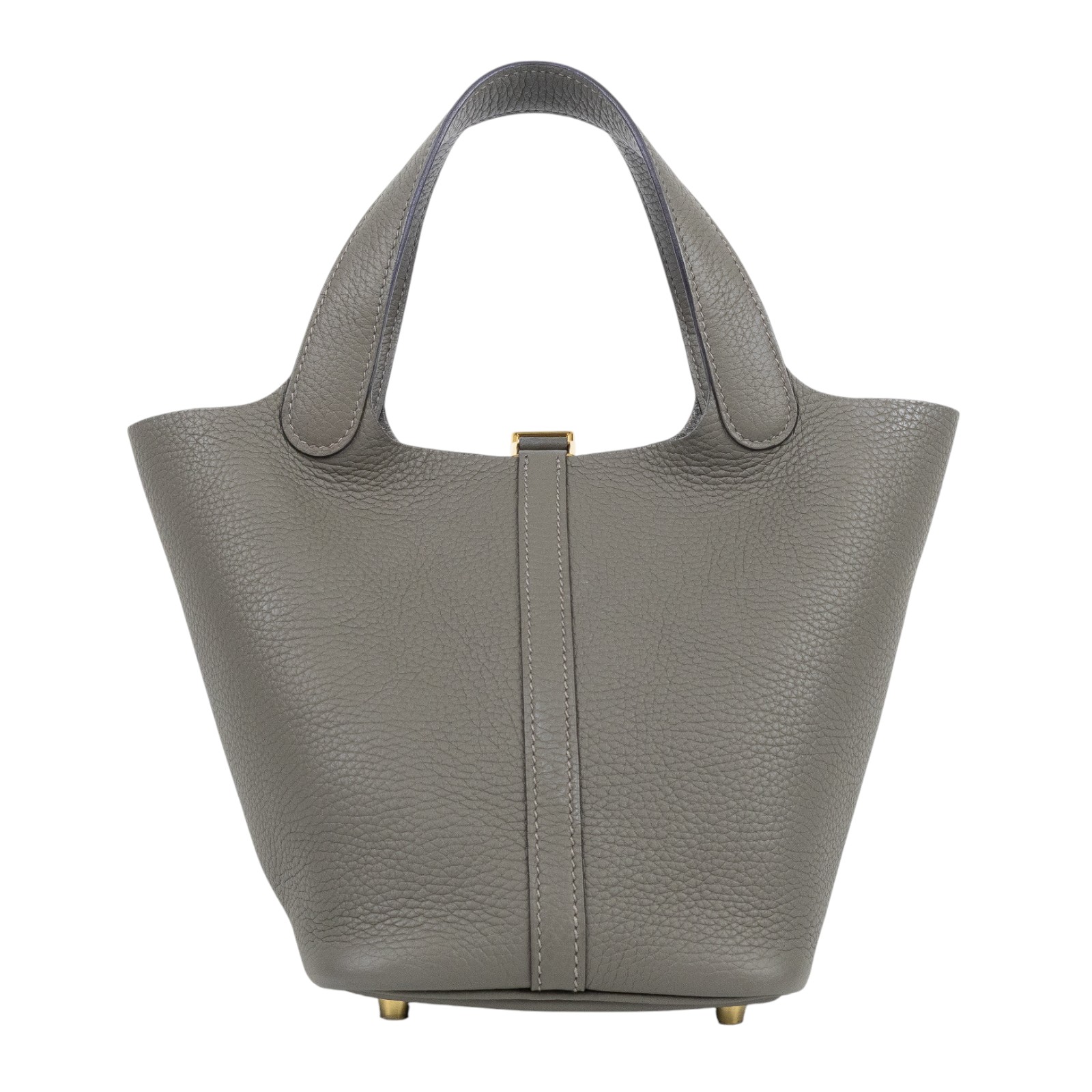 愛馬仕 Hermes Picotin Lock 18 菜籃子包 金色五金 積雨雲灰色 H056289CC0L /U FM 002 PM  原廠盒子/防塵袋/購買證明/鎖組