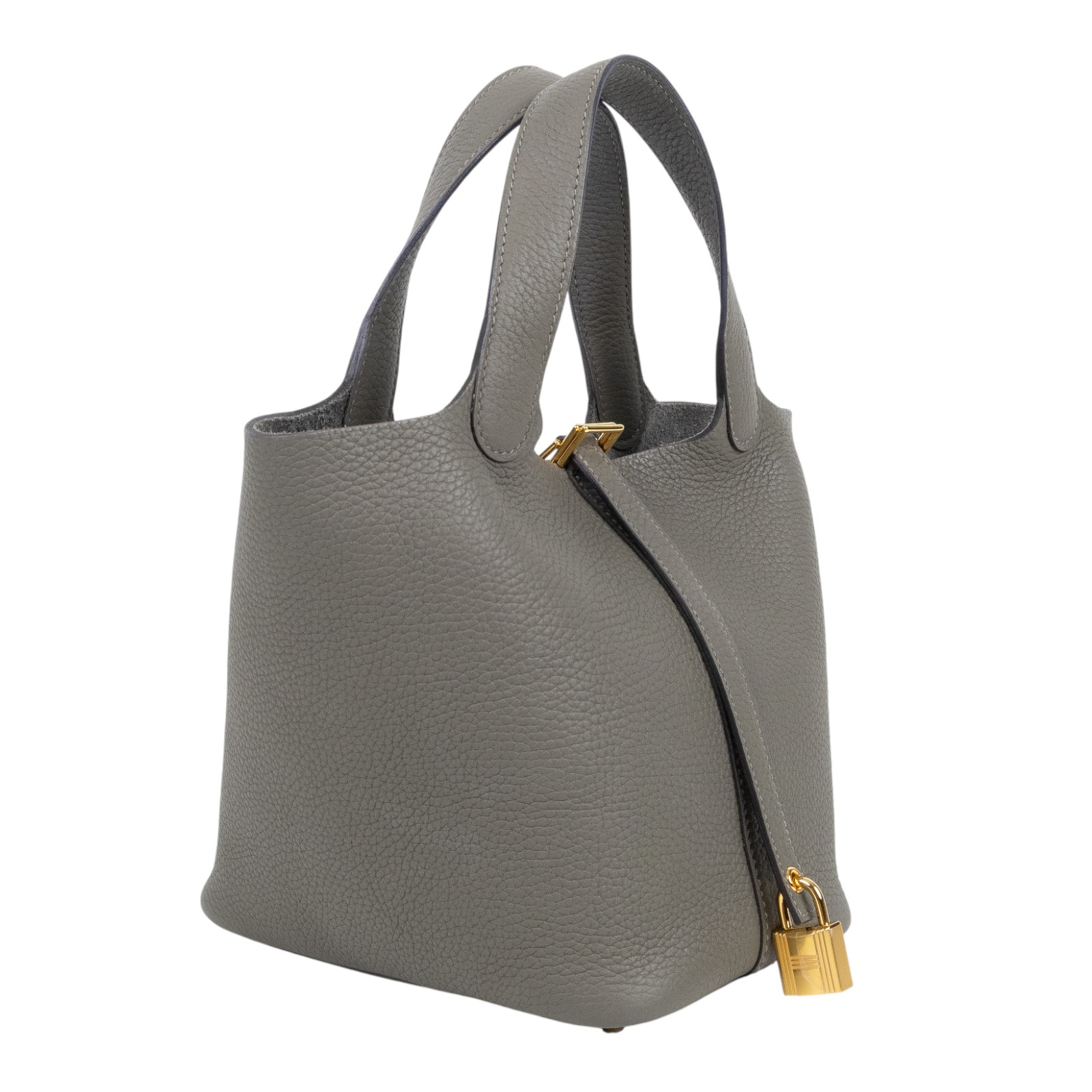 愛馬仕 Hermes Picotin Lock 18 菜籃子包 金色五金 積雨雲灰色 H056289CC0L /U FM 002 PM  原廠盒子/防塵袋/購買證明/鎖組