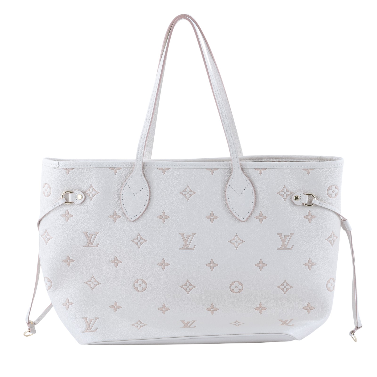 路易威登 LOUIS VUITTON Neverfull MM 托特包 Eden M14285 晶片款 奶油粉壓紋NEVERFULL MM 防塵袋