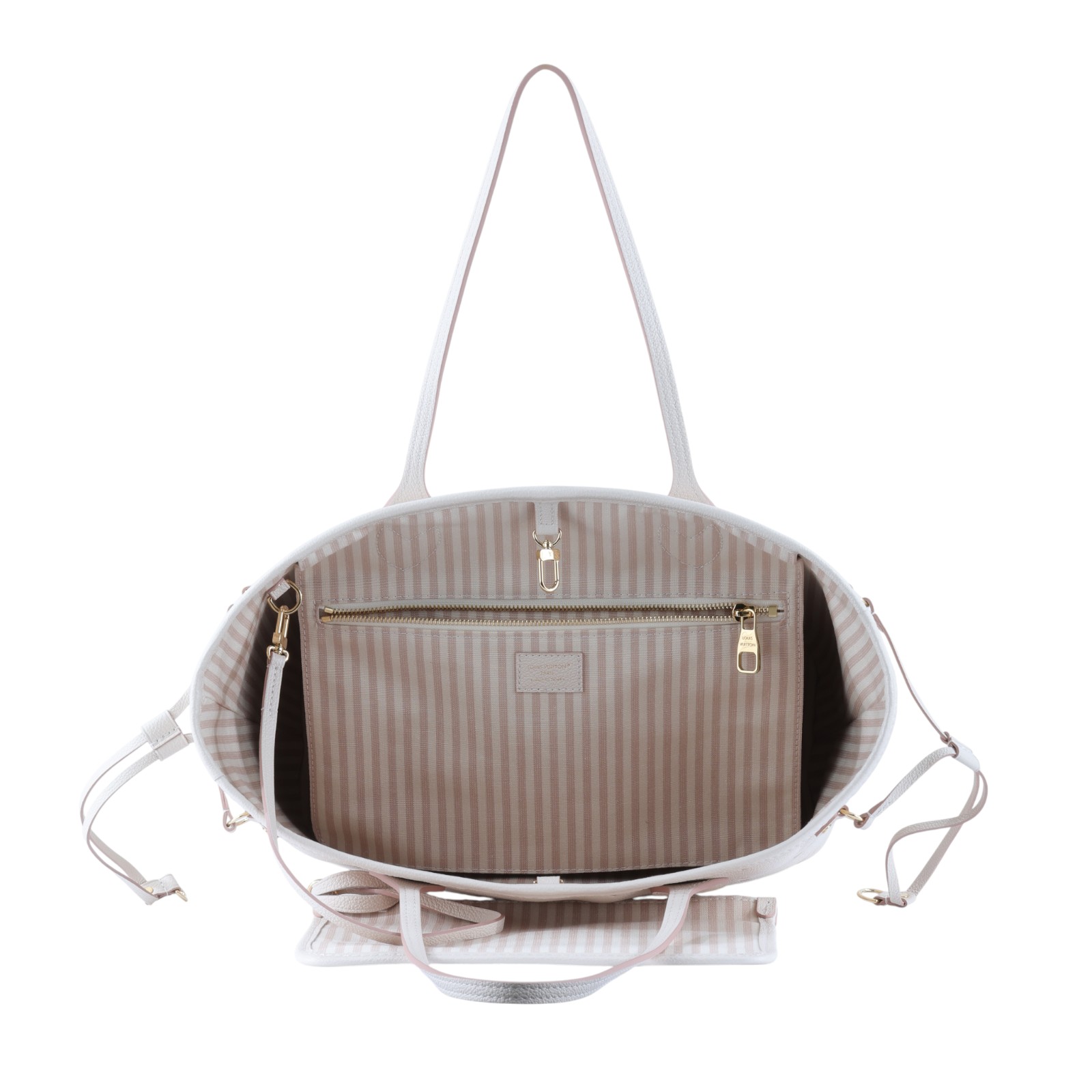 路易威登 LOUIS VUITTON Neverfull MM 托特包 Eden M14285 晶片款 奶油粉壓紋NEVERFULL MM 防塵袋