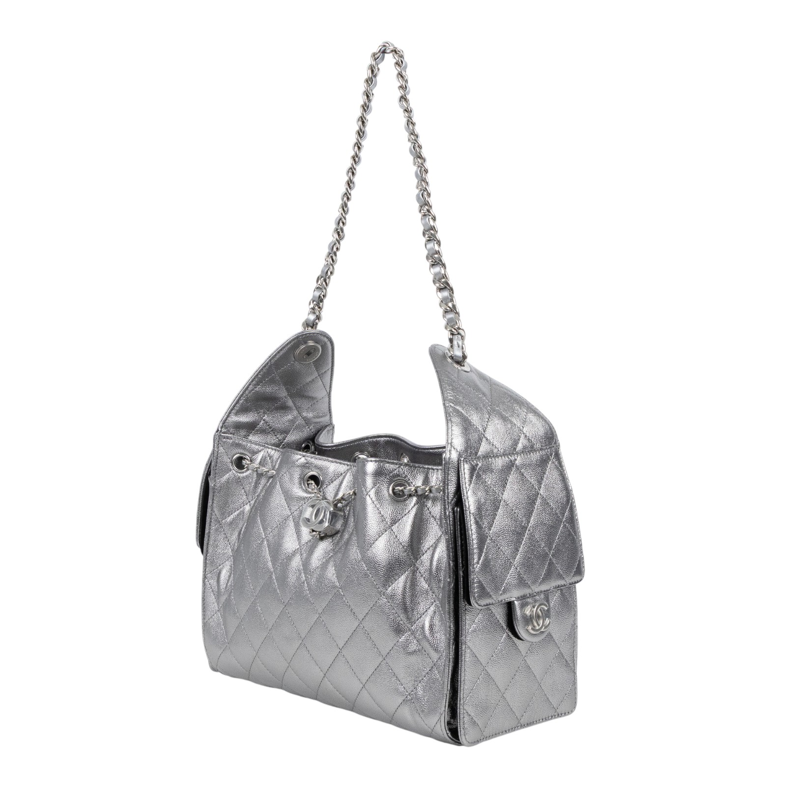 香奈兒 CHANEL 25 小型包 AS5293 B22716 晶片款 銀荔枝25包 小號 原廠盒子/防塵袋