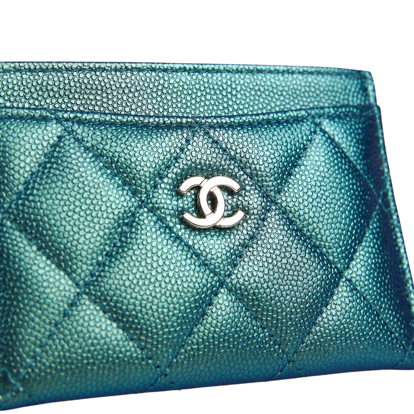 香奈兒 CHANEL CC LOGO 經典卡片夾 AP0213 31開珠光藍卡夾 原廠盒子/防塵袋/保證卡