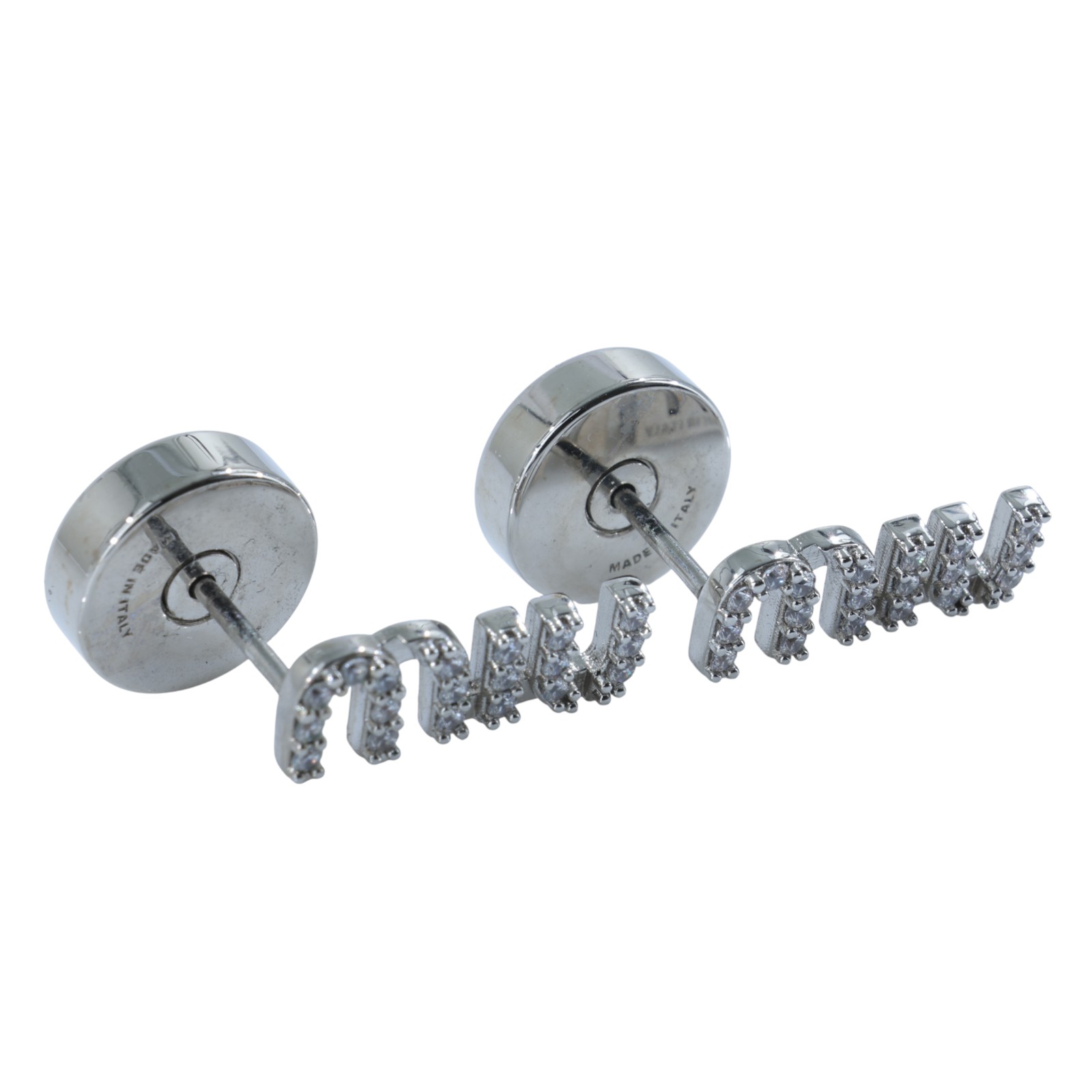 繆繆 MIU MIU 水晶 耳釘 5IO059_2DNC 銀水鑽耳環 原廠盒子/防塵袋