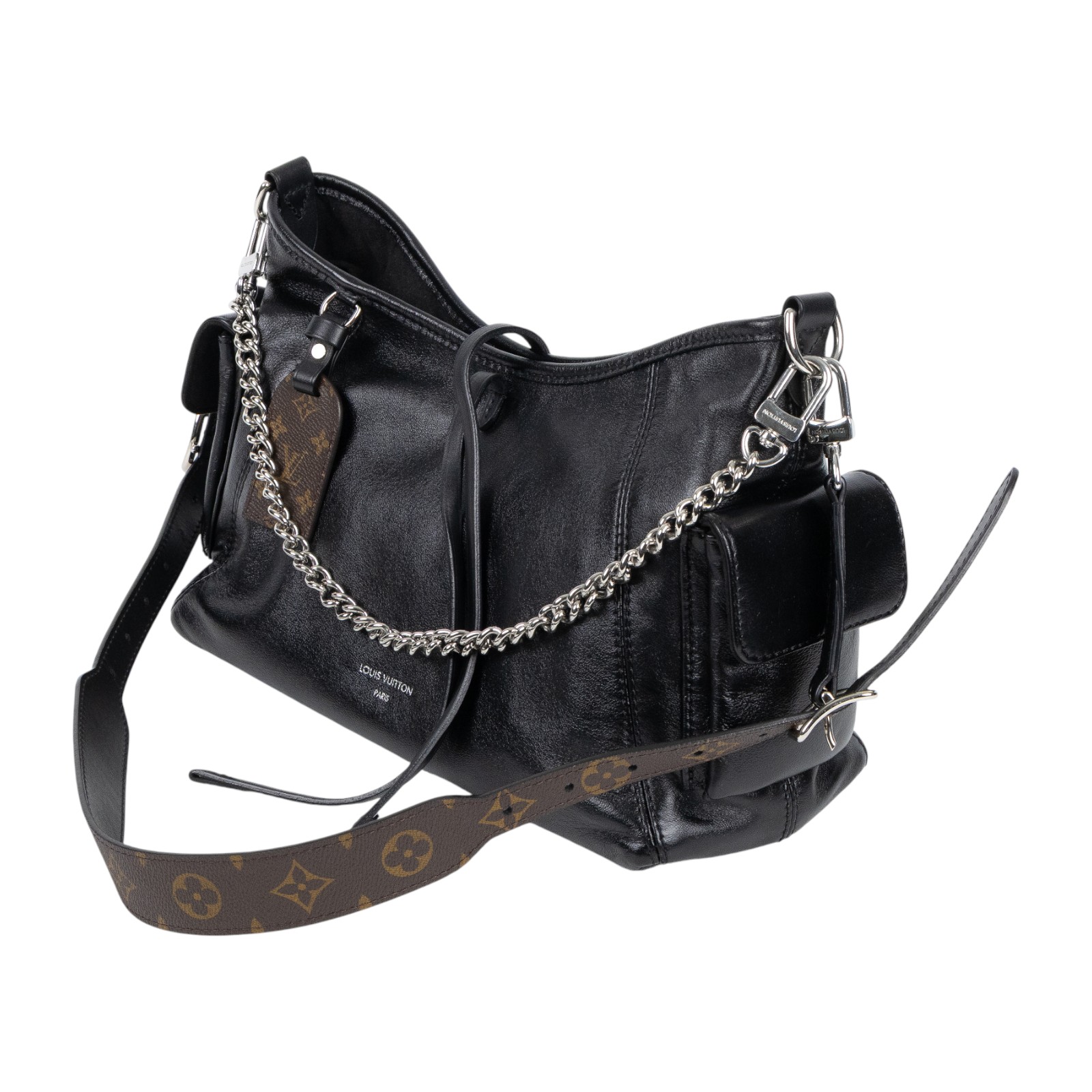 路易威登 LOUIS VUITTON CarryAll Cargo Vibe PM 手提包 黑色 M24861 晶片款  原廠盒子/防塵袋/購買證明/背帶