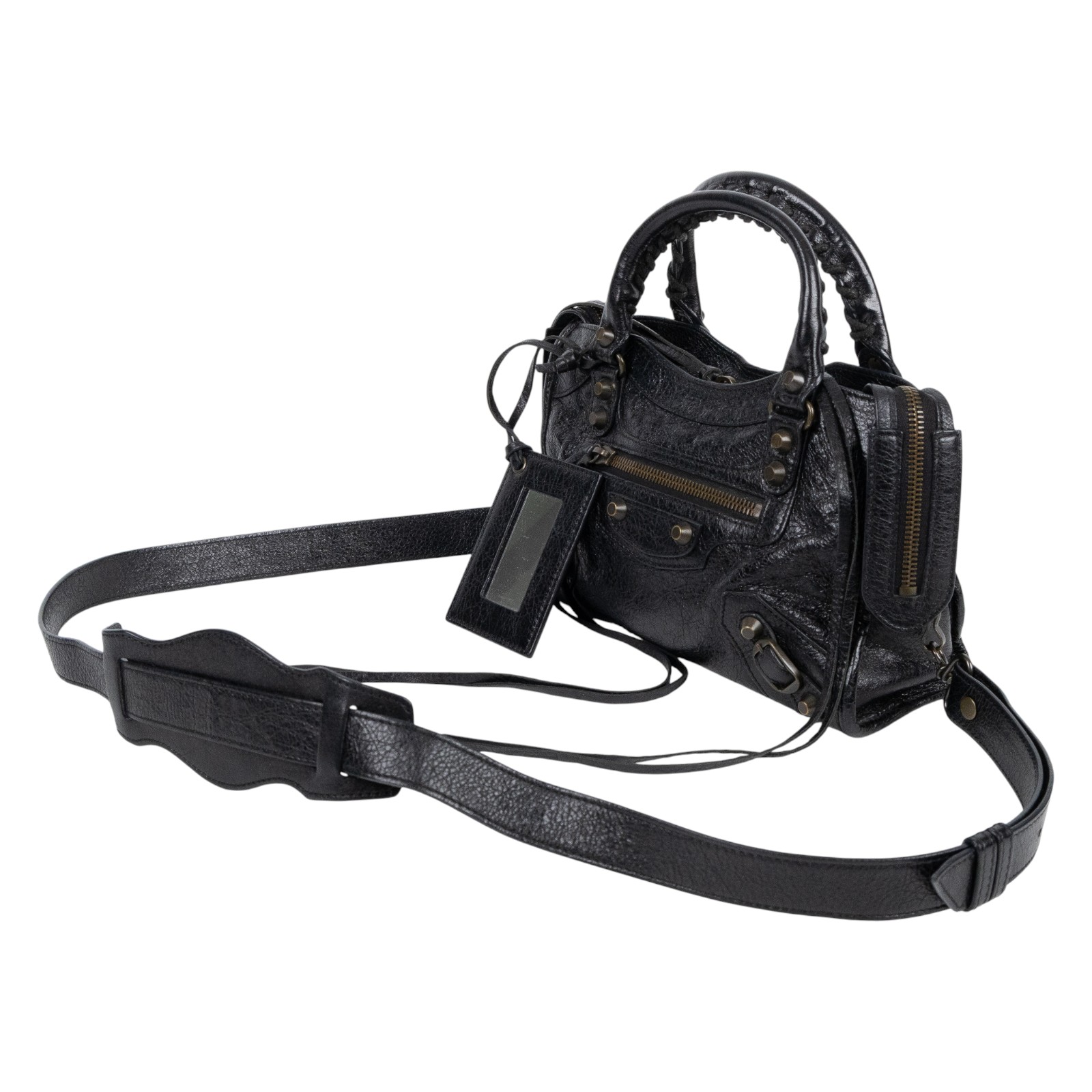 巴黎世家 BALENCIAGA Mini City 機車包 300295D94JN 黑CITY MINI 防塵袋/鏡子