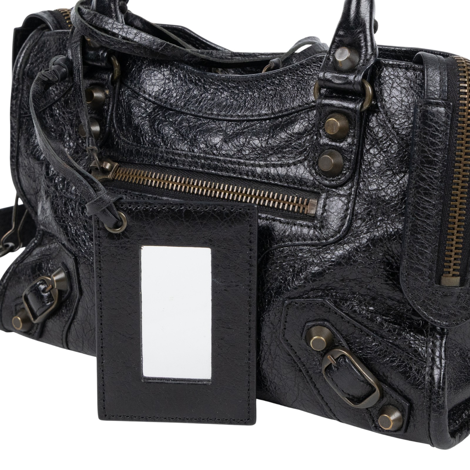 巴黎世家 BALENCIAGA Mini City 機車包 300295D94JN 黑CITY MINI 防塵袋/鏡子