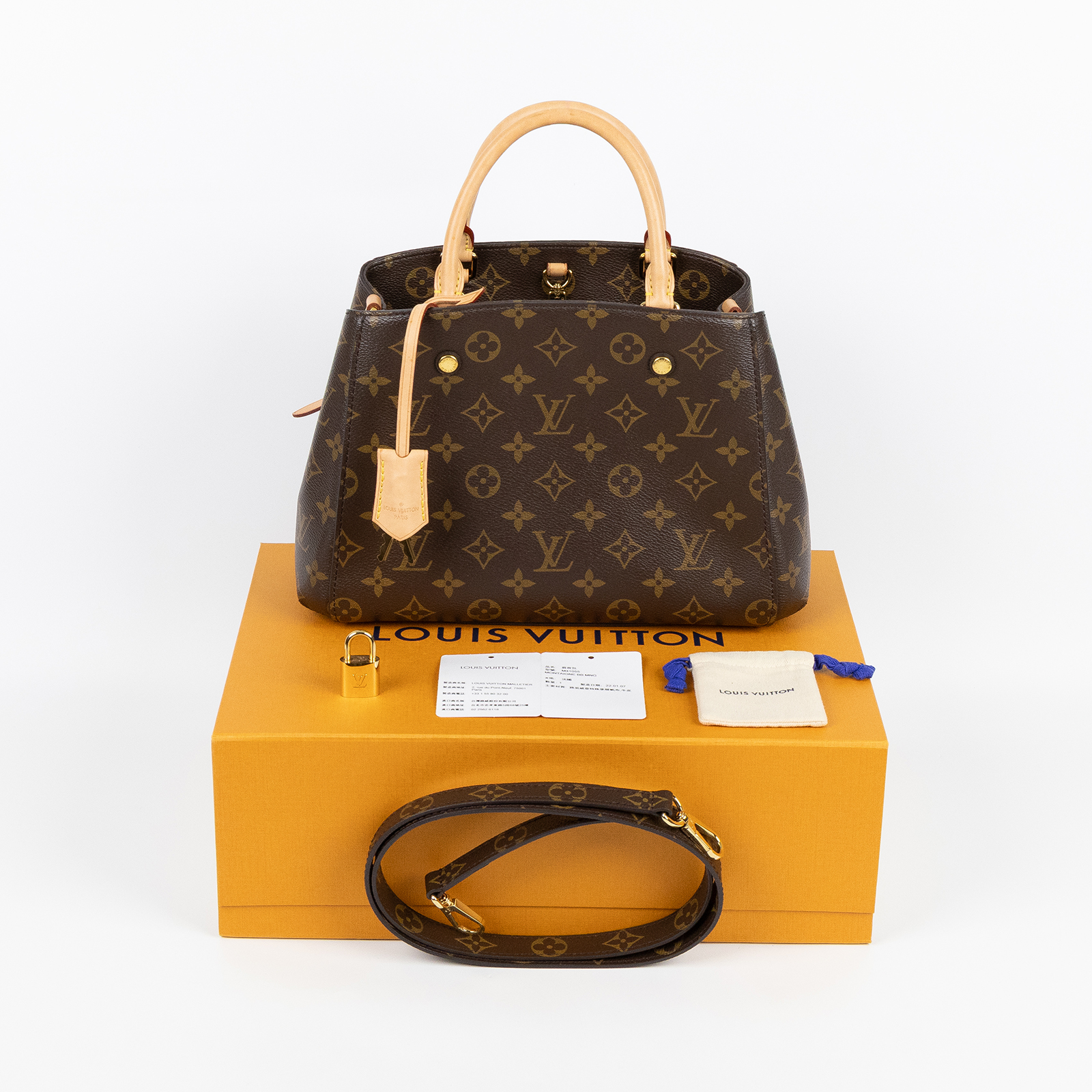 路易威登 LOUIS VUITTON Montaigne BB 蒙田包 經典帆布 M41055 晶片款 原花MONTAIGNE BB 原廠盒子
