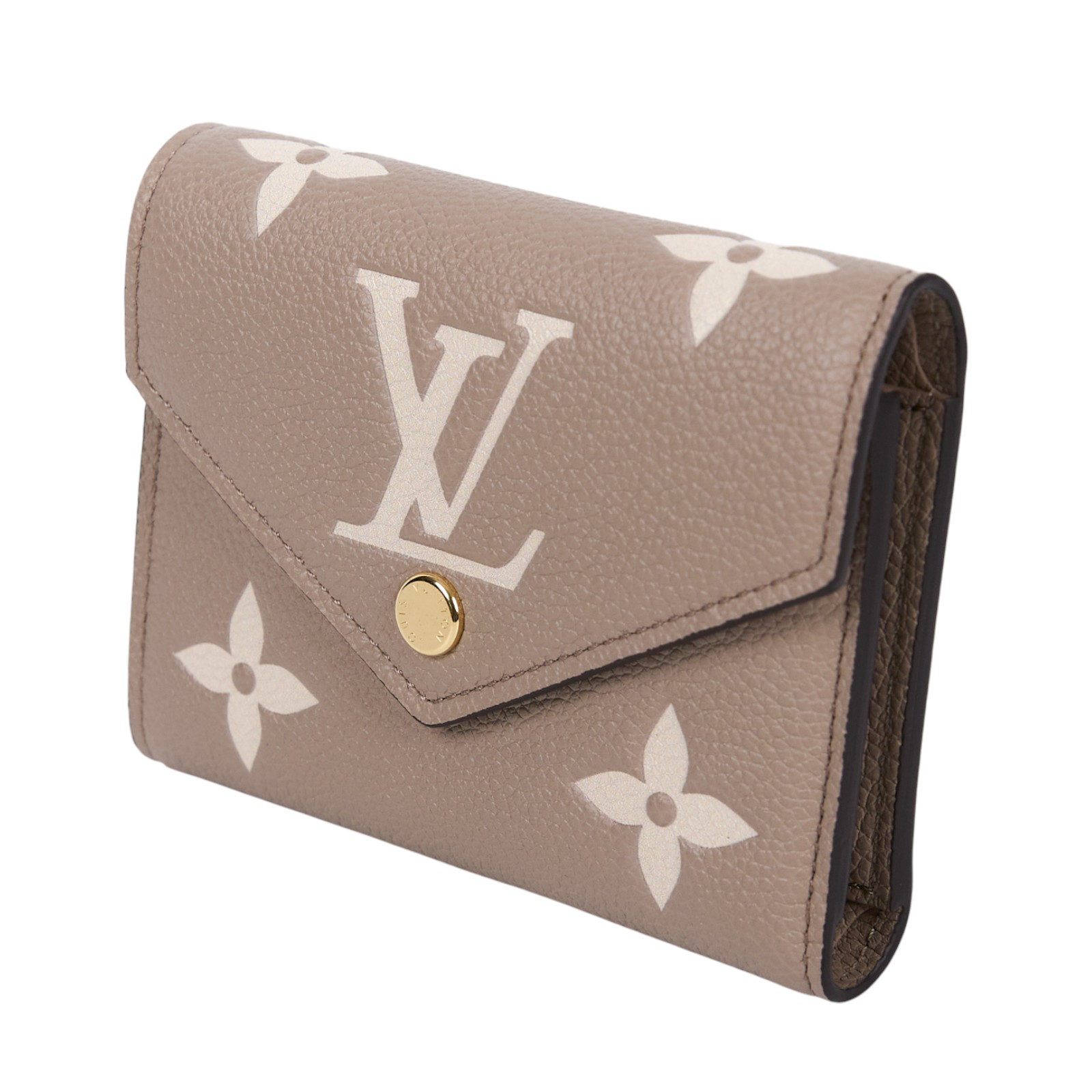 路易威登 LOUIS VUITTON Victorine 錢包 壓花牛皮 灰色奶油色 M81861 晶片款  原廠盒子/防塵袋