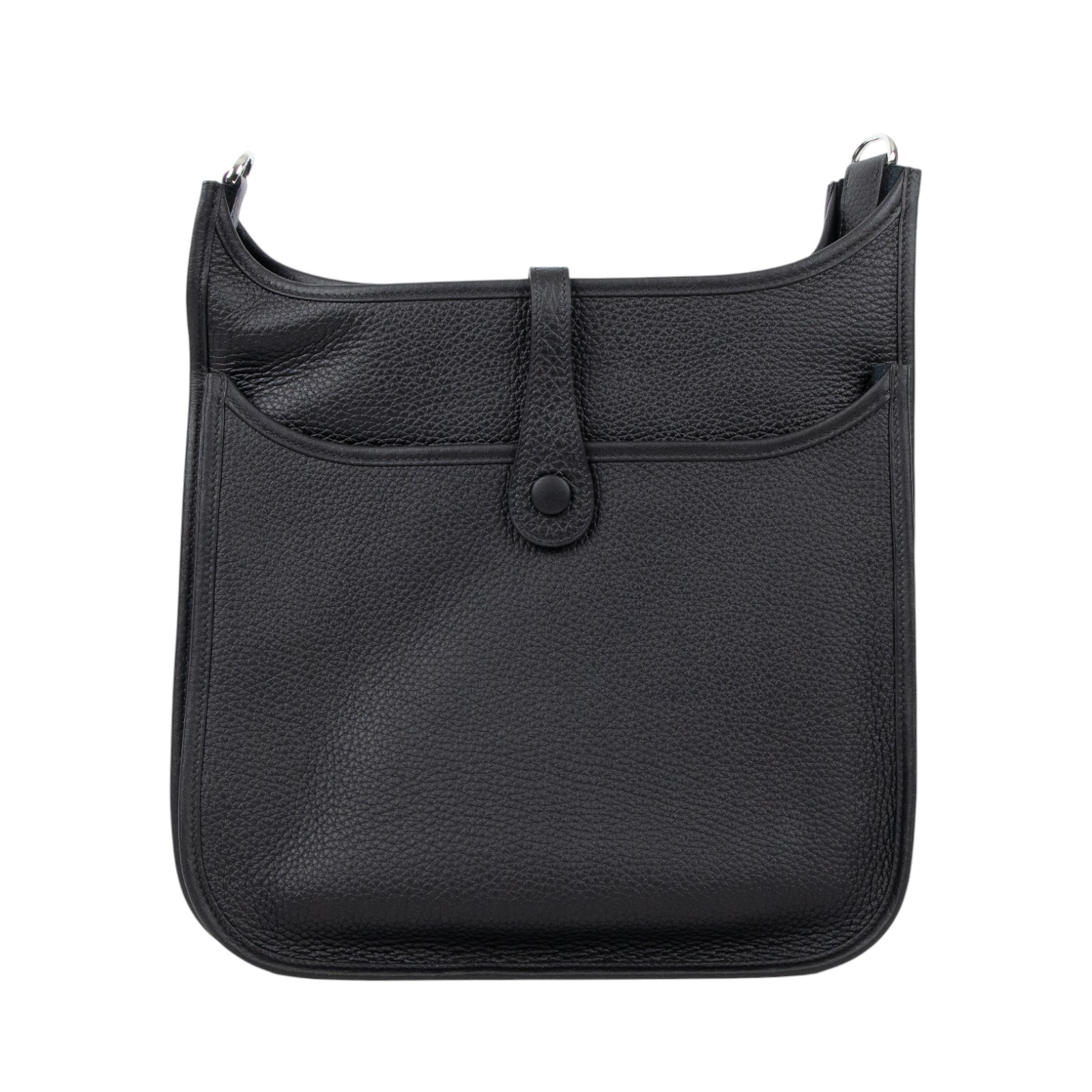 愛馬仕 Hermes Evelyne Bag 伊芙琳包 29 馬蹄型 銀色五金 黑色 H056277CK89 /  原廠盒子/防塵袋/購買證明影本