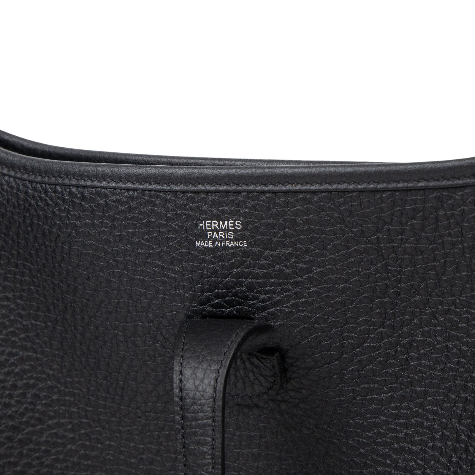 愛馬仕 Hermes Evelyne Bag 伊芙琳包 29 馬蹄型 銀色五金 黑色 H056277CK89 /  原廠盒子/防塵袋/購買證明影本