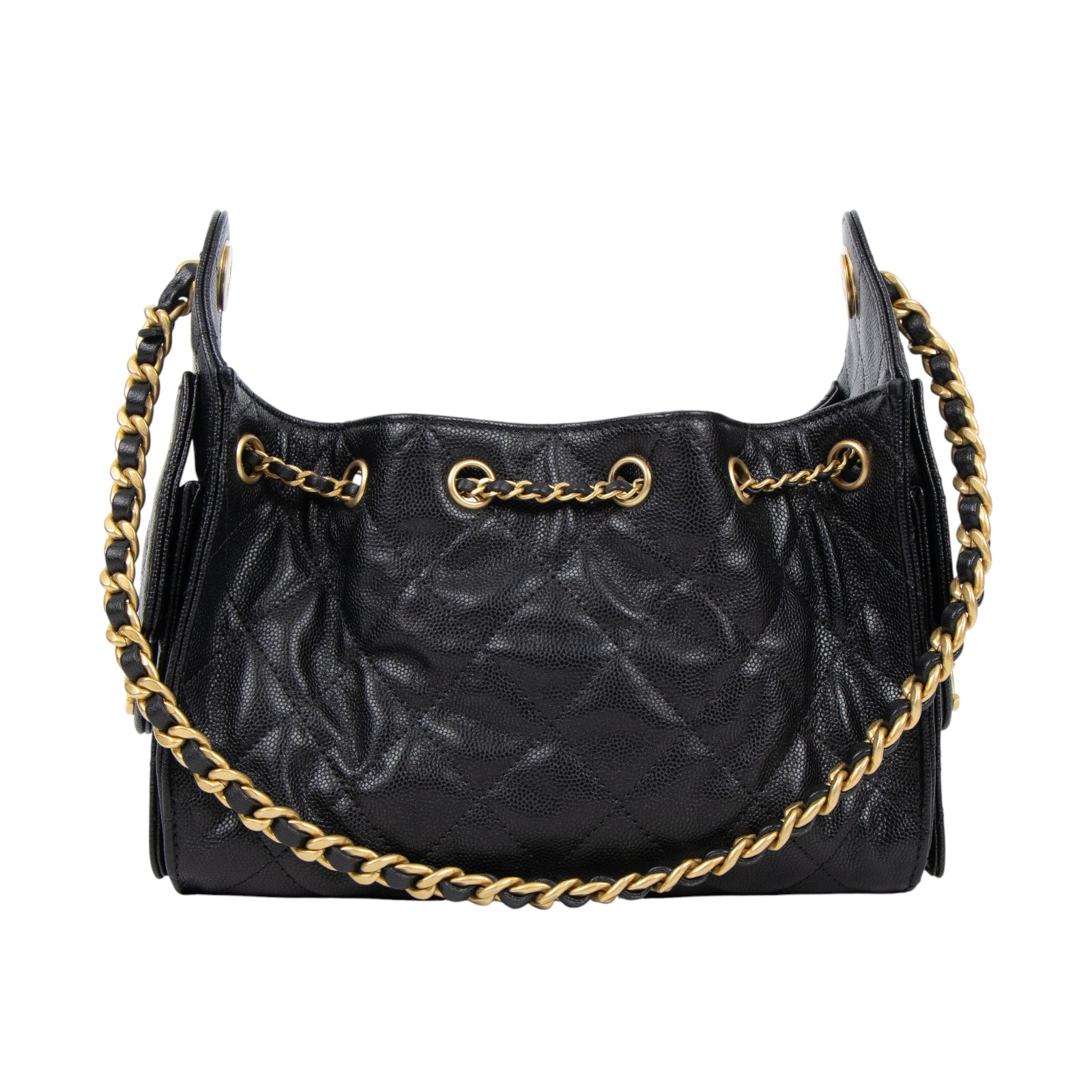 香奈兒 CHANEL 25 迷你包 AS5631 晶片款 黑荔枝金釦25包 MINI HOBO 無附屬品