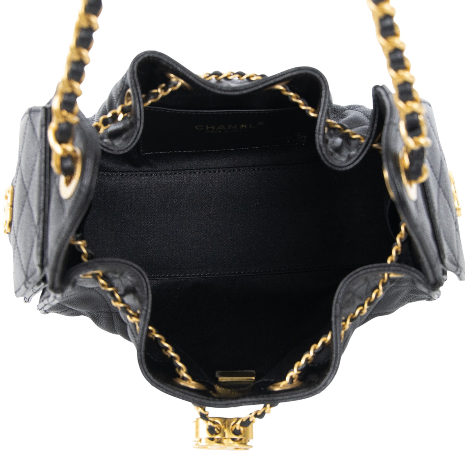 香奈兒 CHANEL 25 迷你包 AS5631 晶片款 黑荔枝金釦25包 MINI HOBO 無附屬品