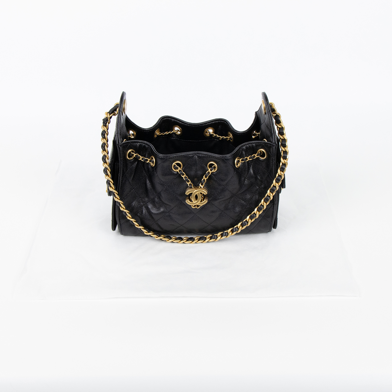 香奈兒 CHANEL 25 迷你包 AS5631 晶片款 黑荔枝金釦25包 MINI HOBO 無附屬品