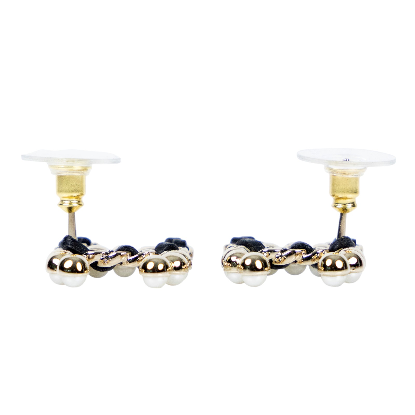 香奈兒 CHANEL CC 耳環 B25/K 黑雙C珍珠耳環 無附屬品