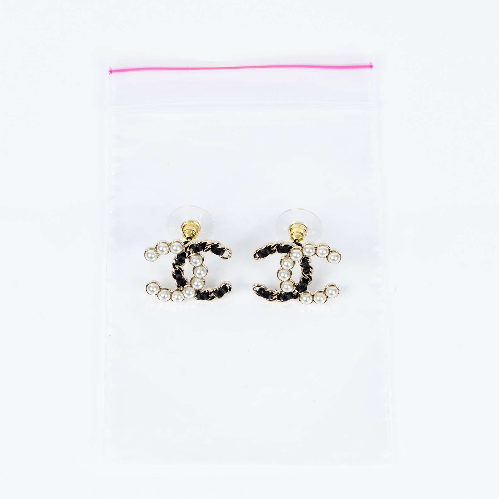 香奈兒 CHANEL CC 耳環 B25/K 黑雙C珍珠耳環 無附屬品