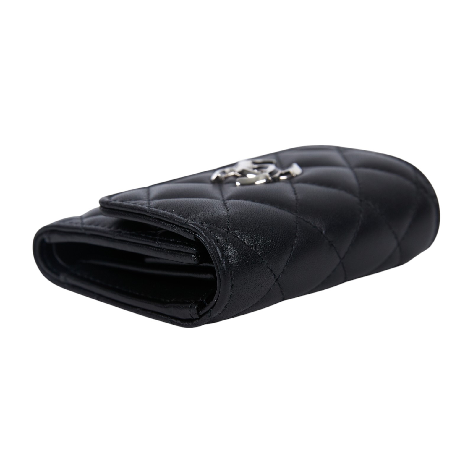 香奈兒 CHANEL CC 錢包 三折 短夾 AP2962 晶片款 黑羊銀雙C短夾 原廠盒子/防塵袋