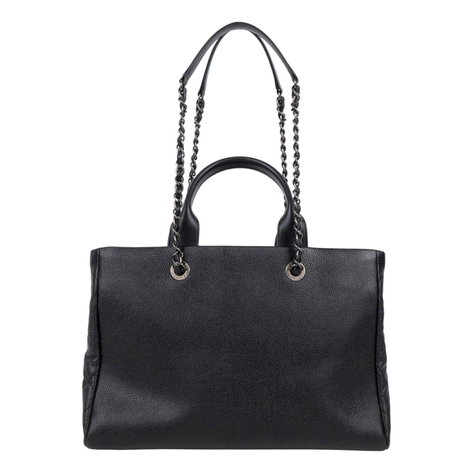 香奈兒 CHANEL CC Logo 菱格 肩背 托特包  22開黑荔枝TOTE 2WAY 保證卡