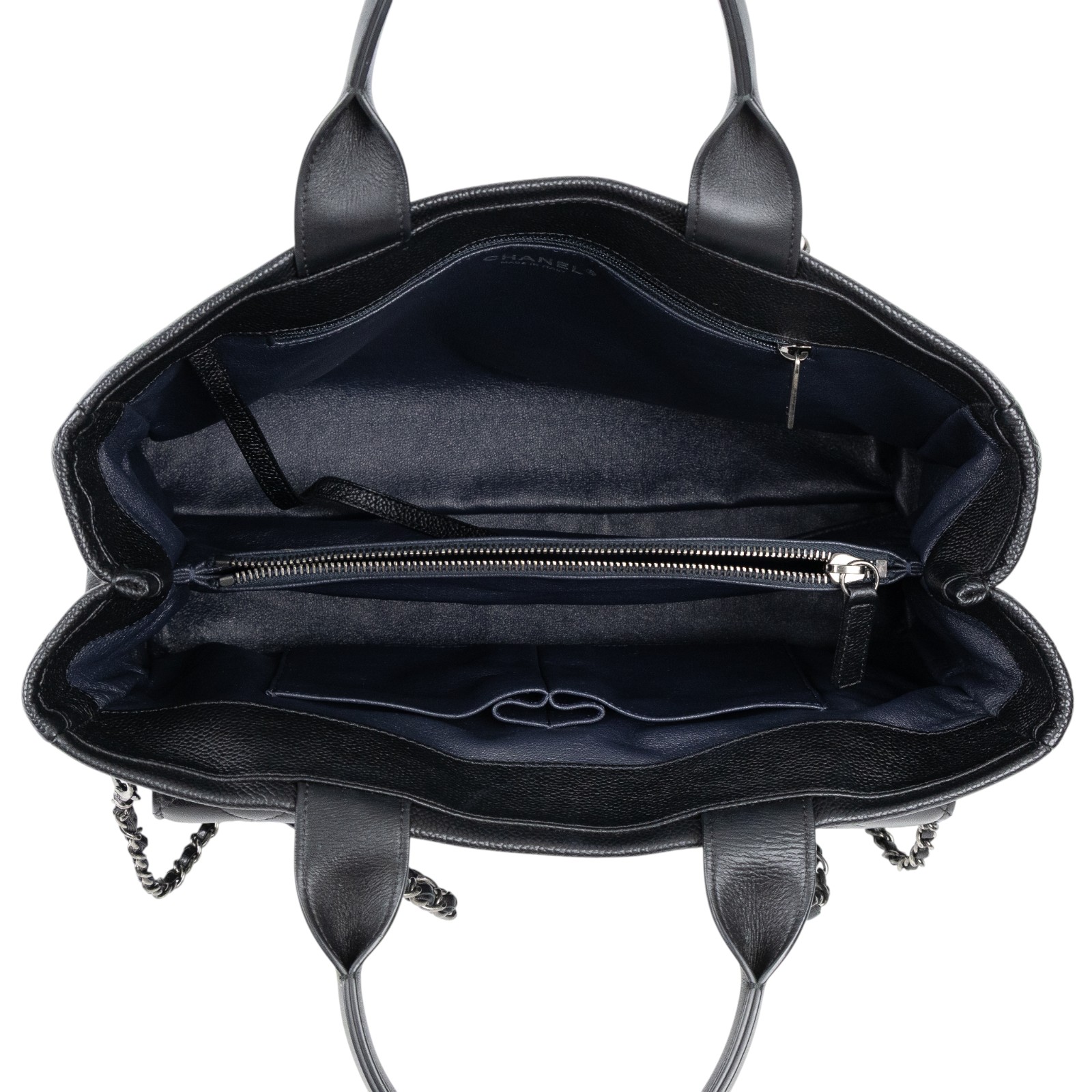 香奈兒 CHANEL CC Logo 菱格 肩背 托特包  22開黑荔枝TOTE 2WAY 保證卡