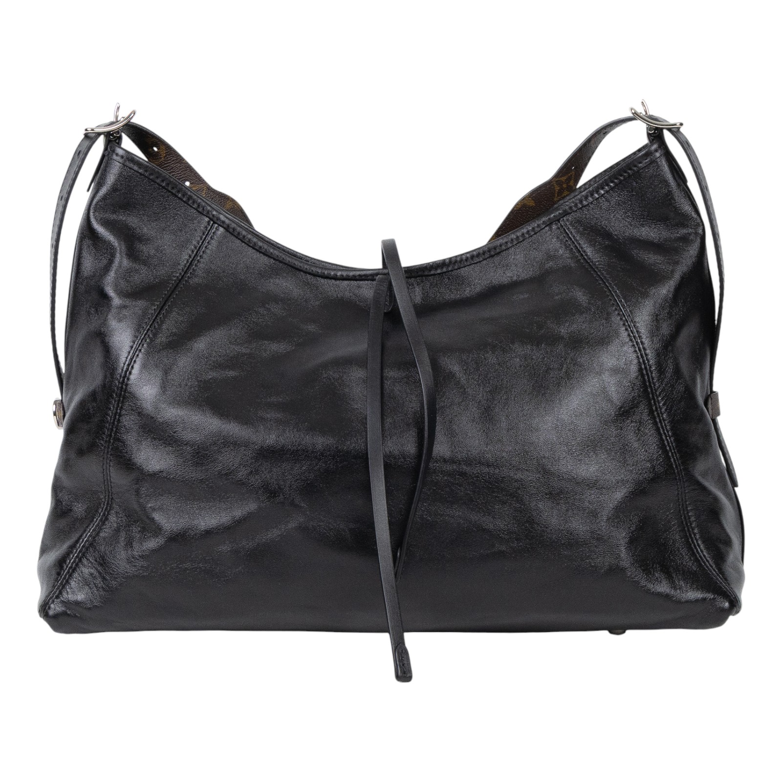 路易威登 LOUIS VUITTON CarryAll Vibe MM 手提 肩背包 黑色 M25143 晶片款  防塵袋/購買證明