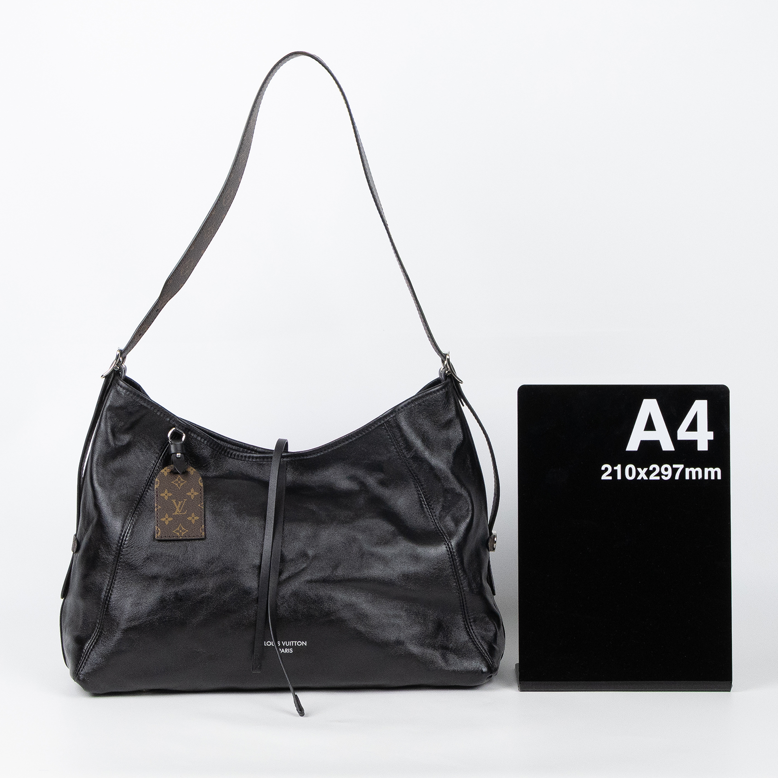 路易威登 LOUIS VUITTON CarryAll Vibe MM 手提 肩背包 黑色 M25143 晶片款  防塵袋/購買證明