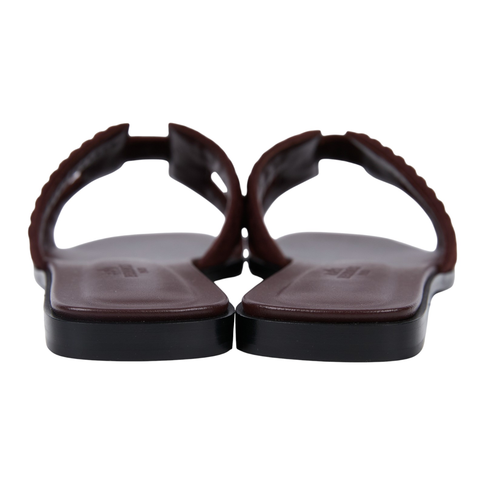 愛馬仕 Hermes Oran 涼鞋 朱紅色 H252179ZvD0385 /PE3.252179Z2505 麂皮深棕編織H拖鞋 原廠盒子/防塵袋