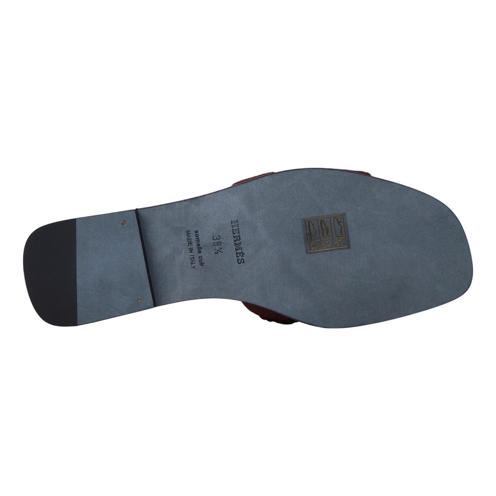 愛馬仕 Hermes Oran 涼鞋 朱紅色 H252179ZvD0385 /PE3.252179Z2505 麂皮深棕編織H拖鞋 原廠盒子/防塵袋