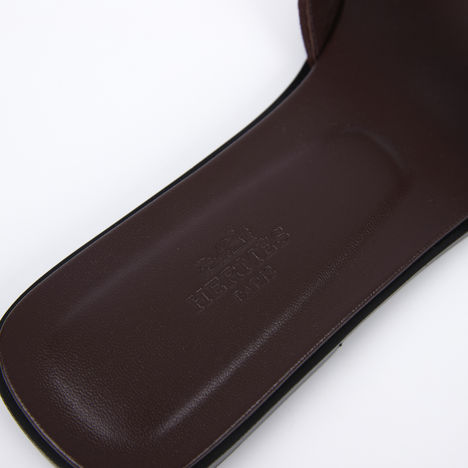 愛馬仕 Hermes Oran 涼鞋 朱紅色 H252179ZvD0385 /PE3.252179Z2505 麂皮深棕編織H拖鞋 原廠盒子/防塵袋